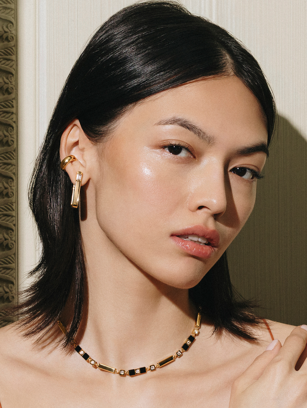 Sloan Squared Diamond Hoop Earrings