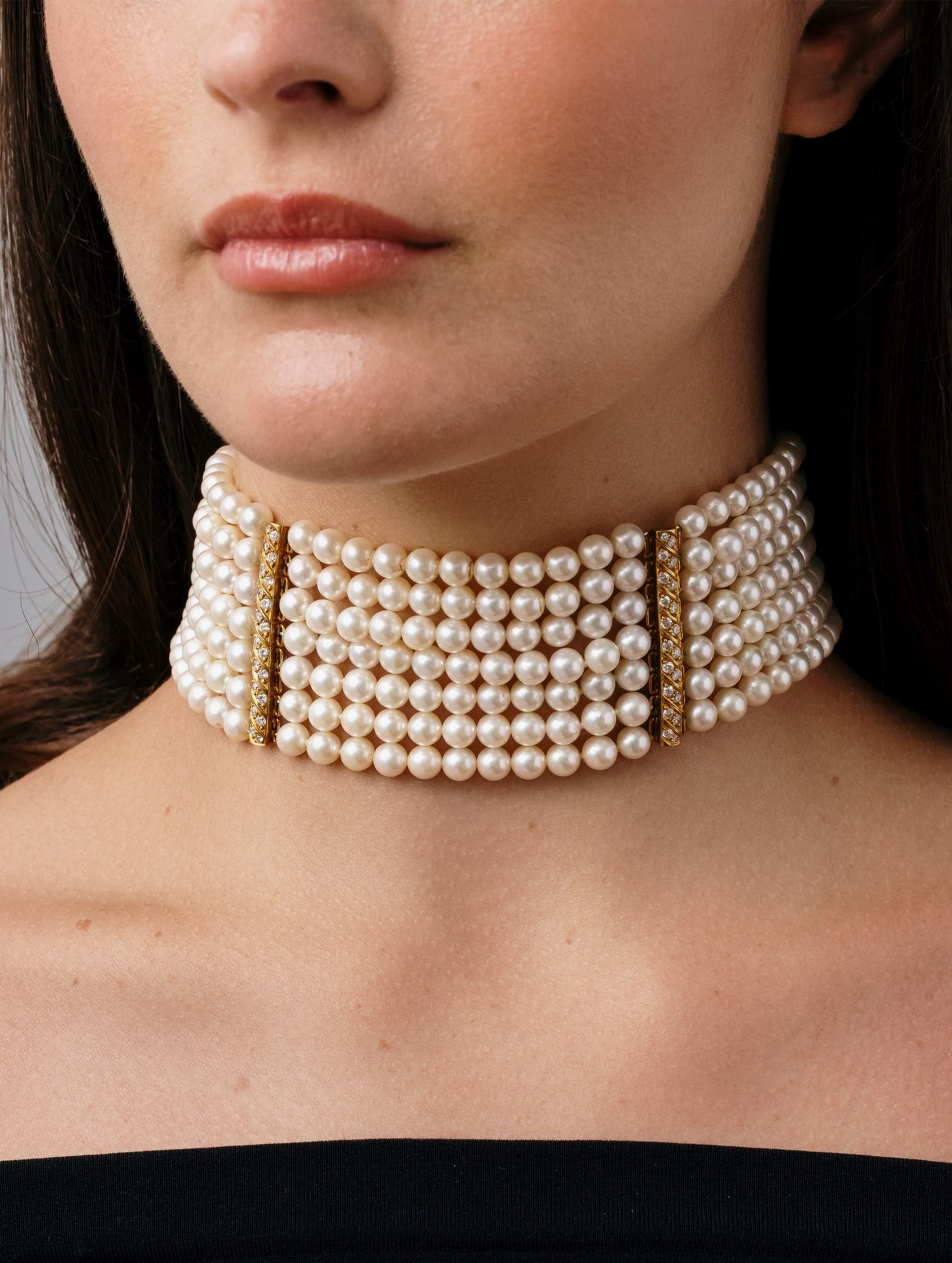 Diamond & Pearl Choker, Circa 1980s