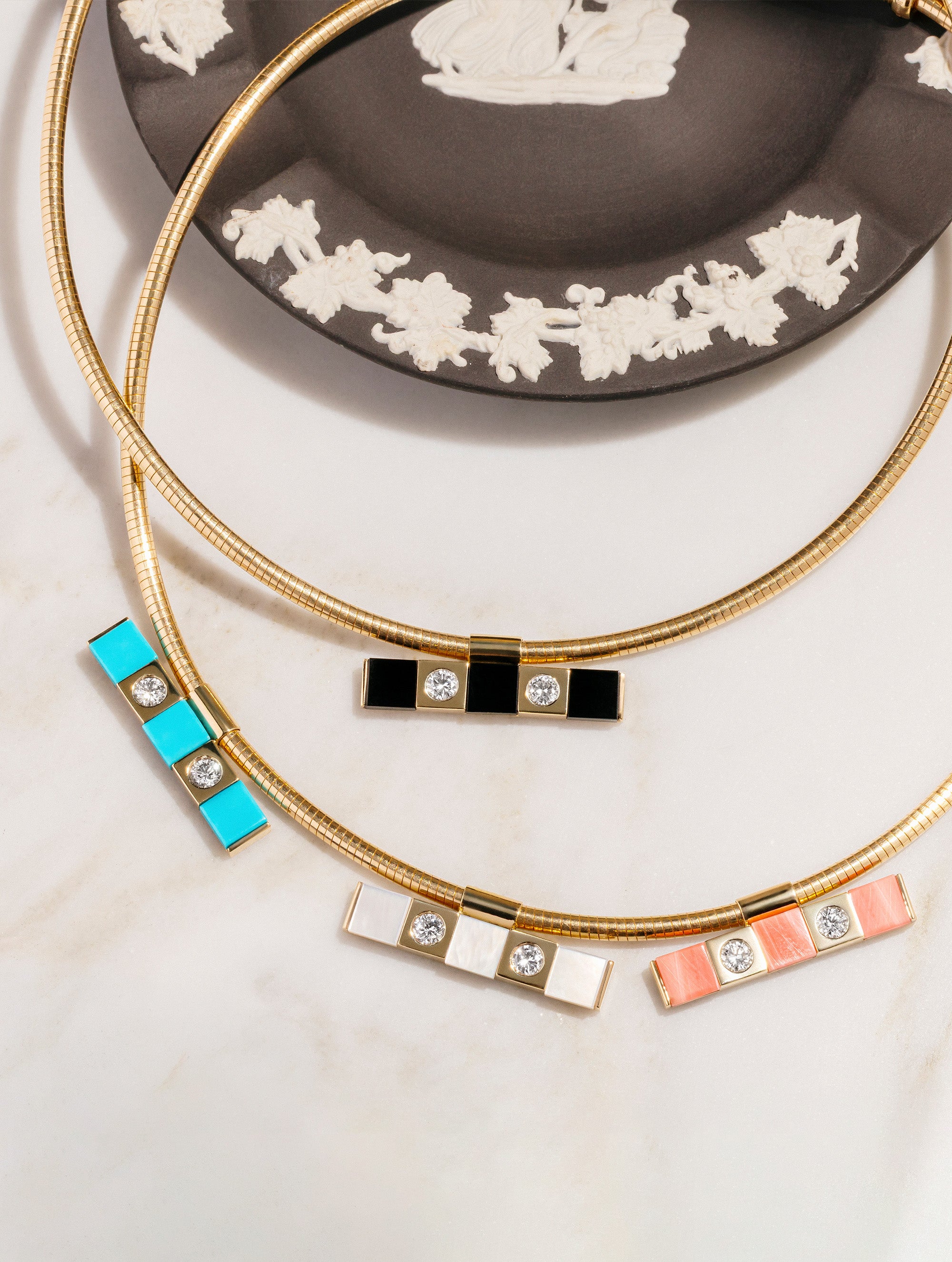 Carousel Turquoise & Diamond Checkerboard Pendant