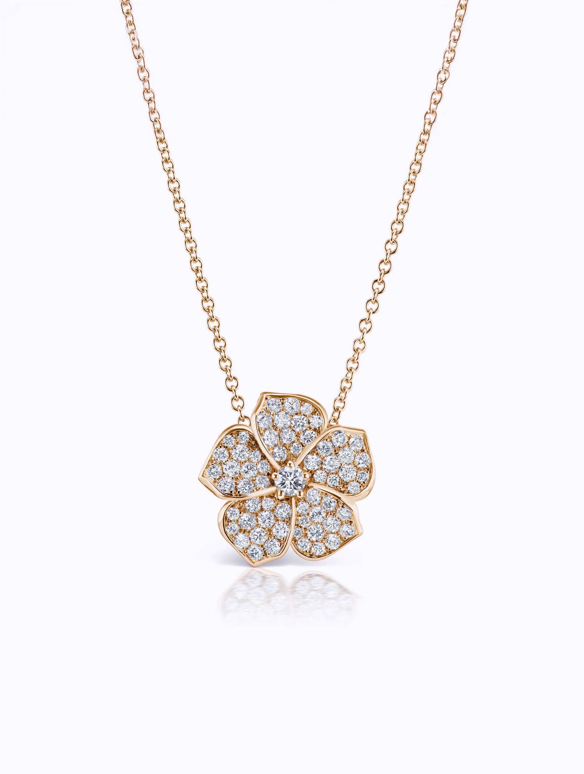LARGE PLUMERIA DIAMOND NECKLACE