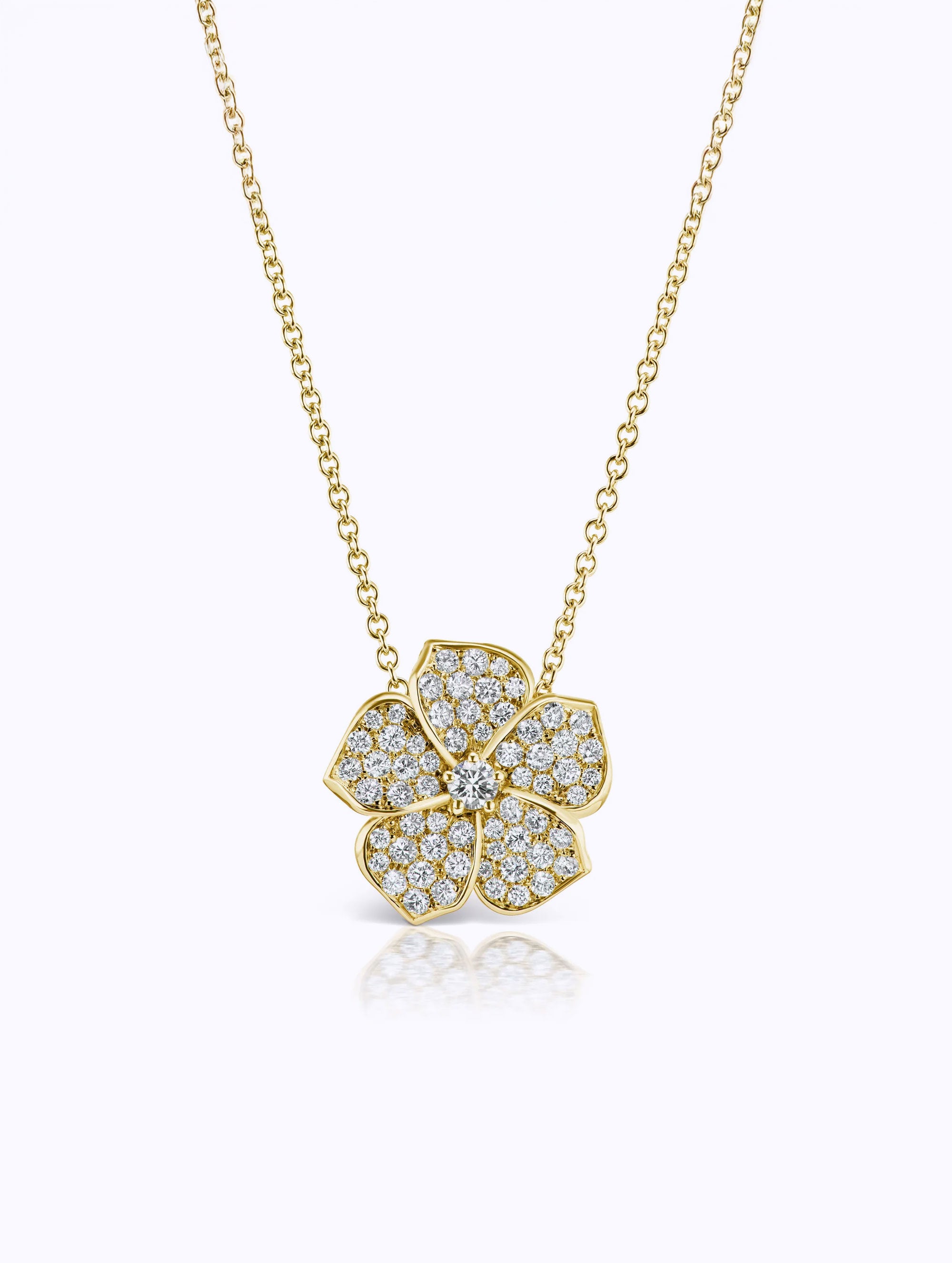 LARGE PLUMERIA DIAMOND NECKLACE