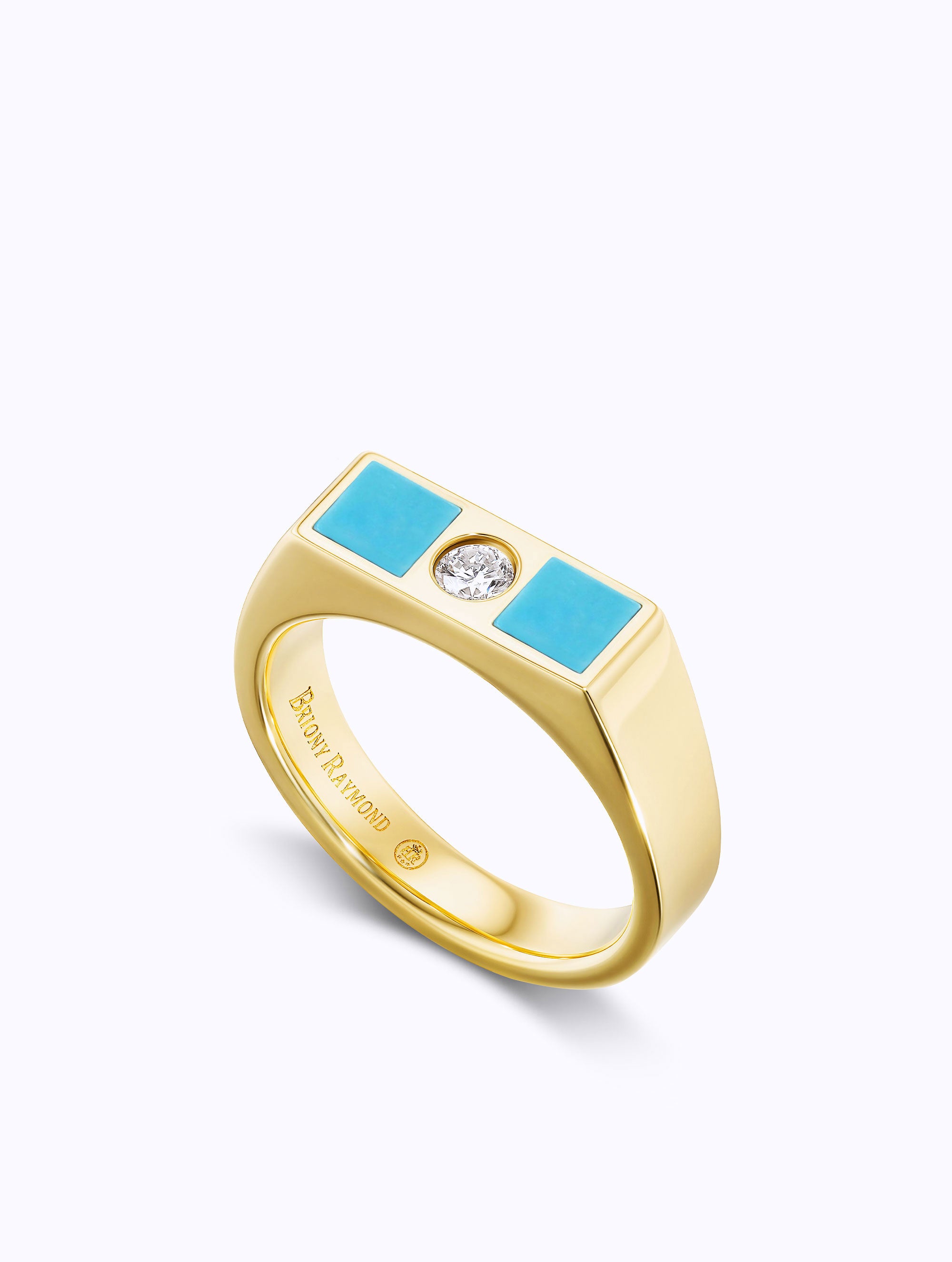 Carousel Double Turquoise & Diamond Checkerboard Ring