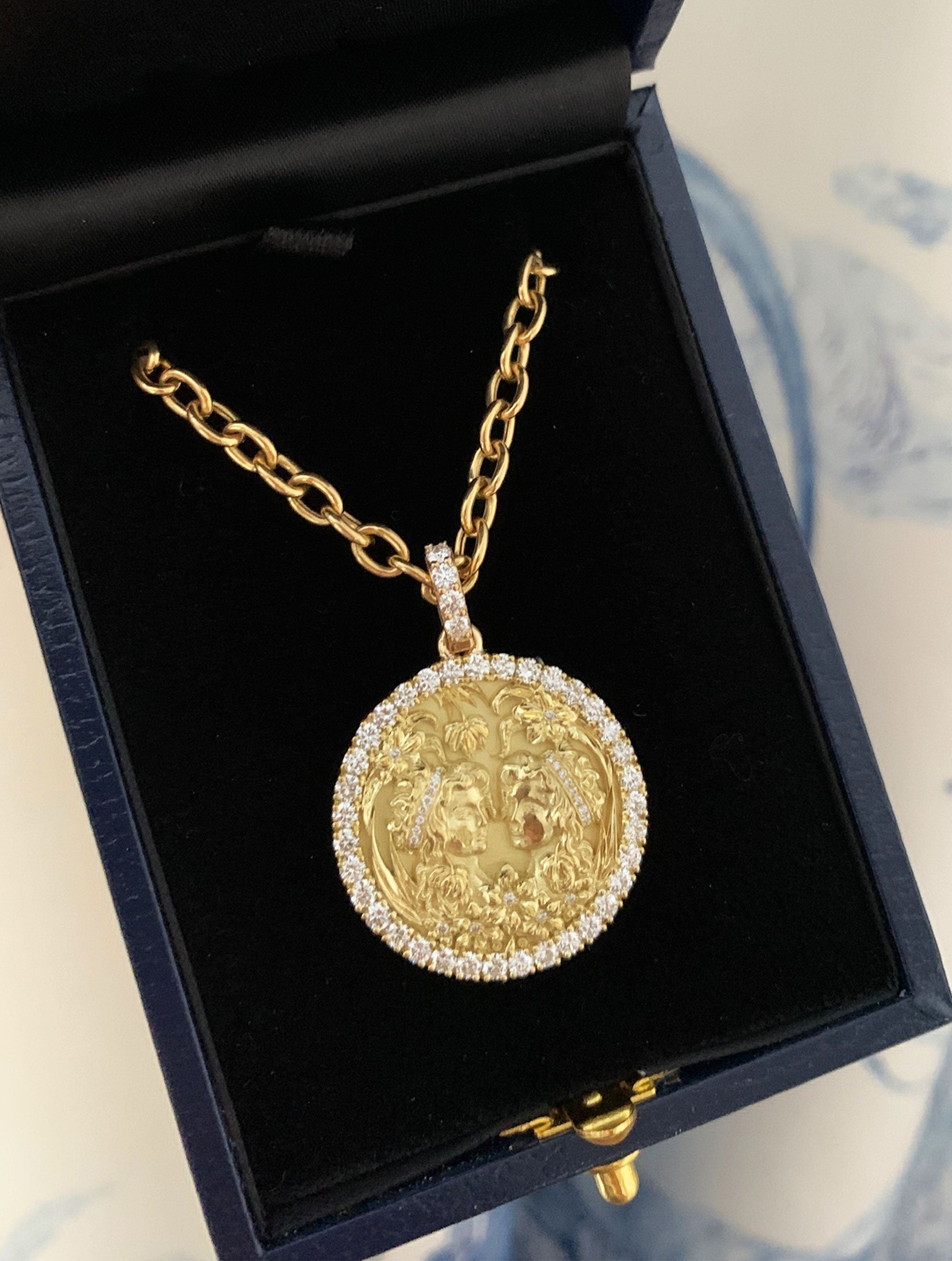 ALL DIAMOND ZODIAC MEDALLION