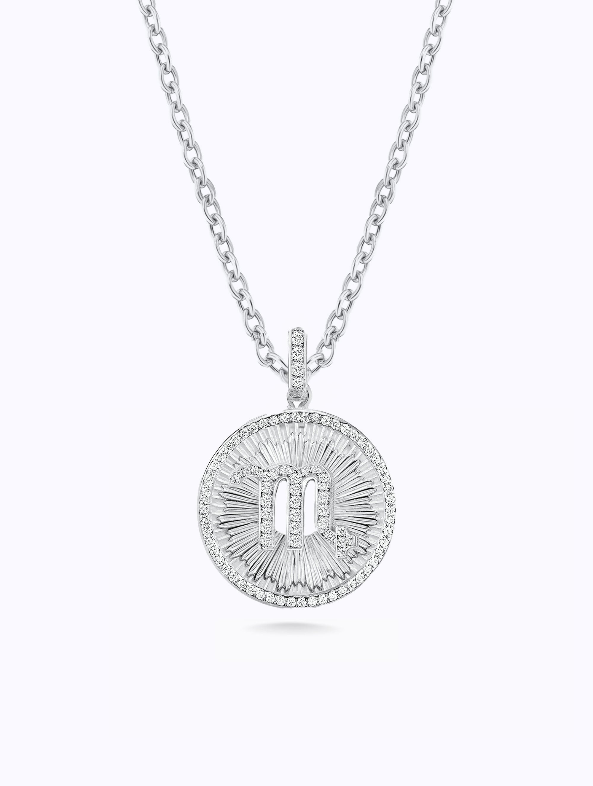 Aurora All Diamond Zodiac Medallion