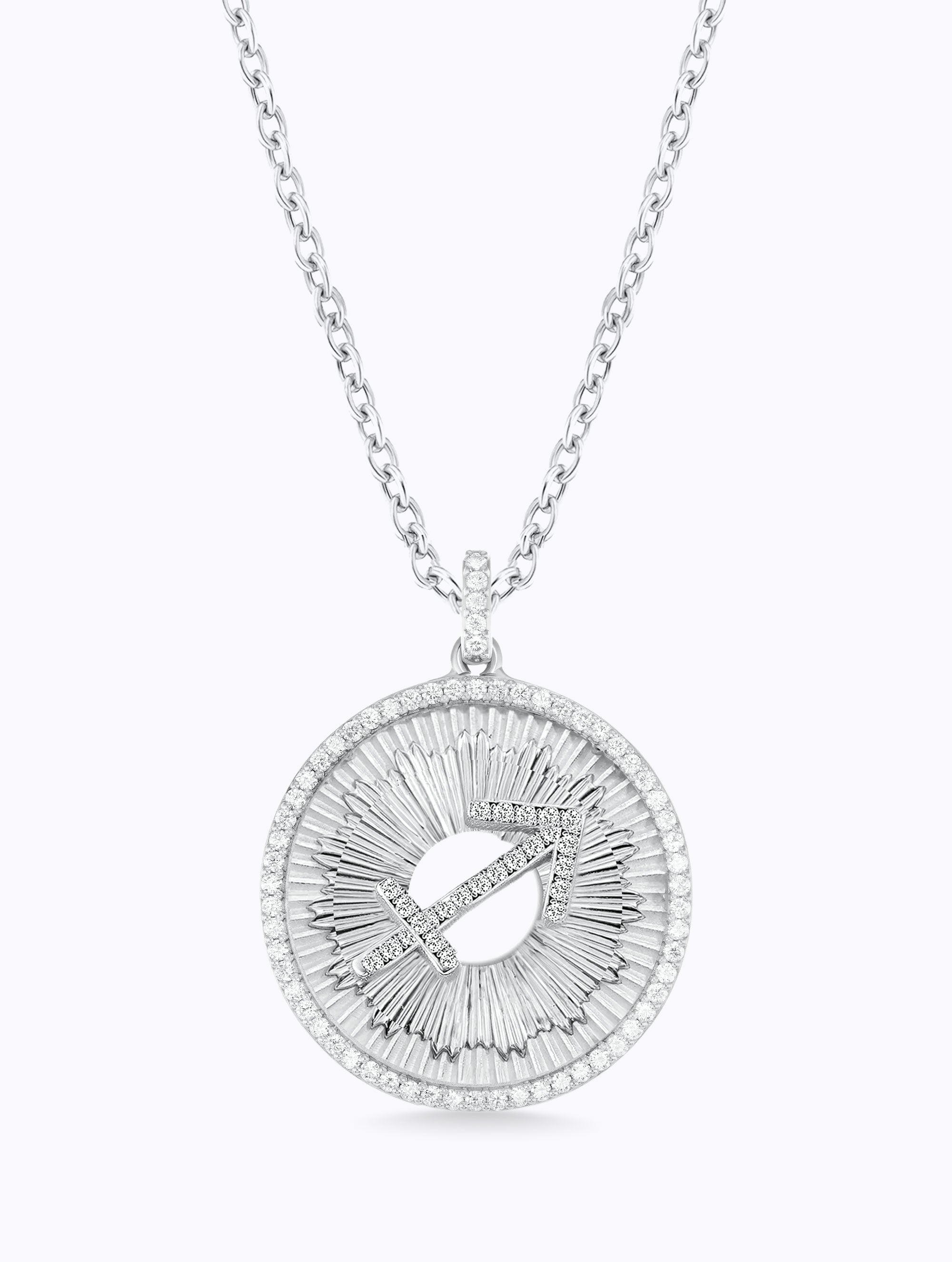 Aurora All Diamond Zodiac Medallion