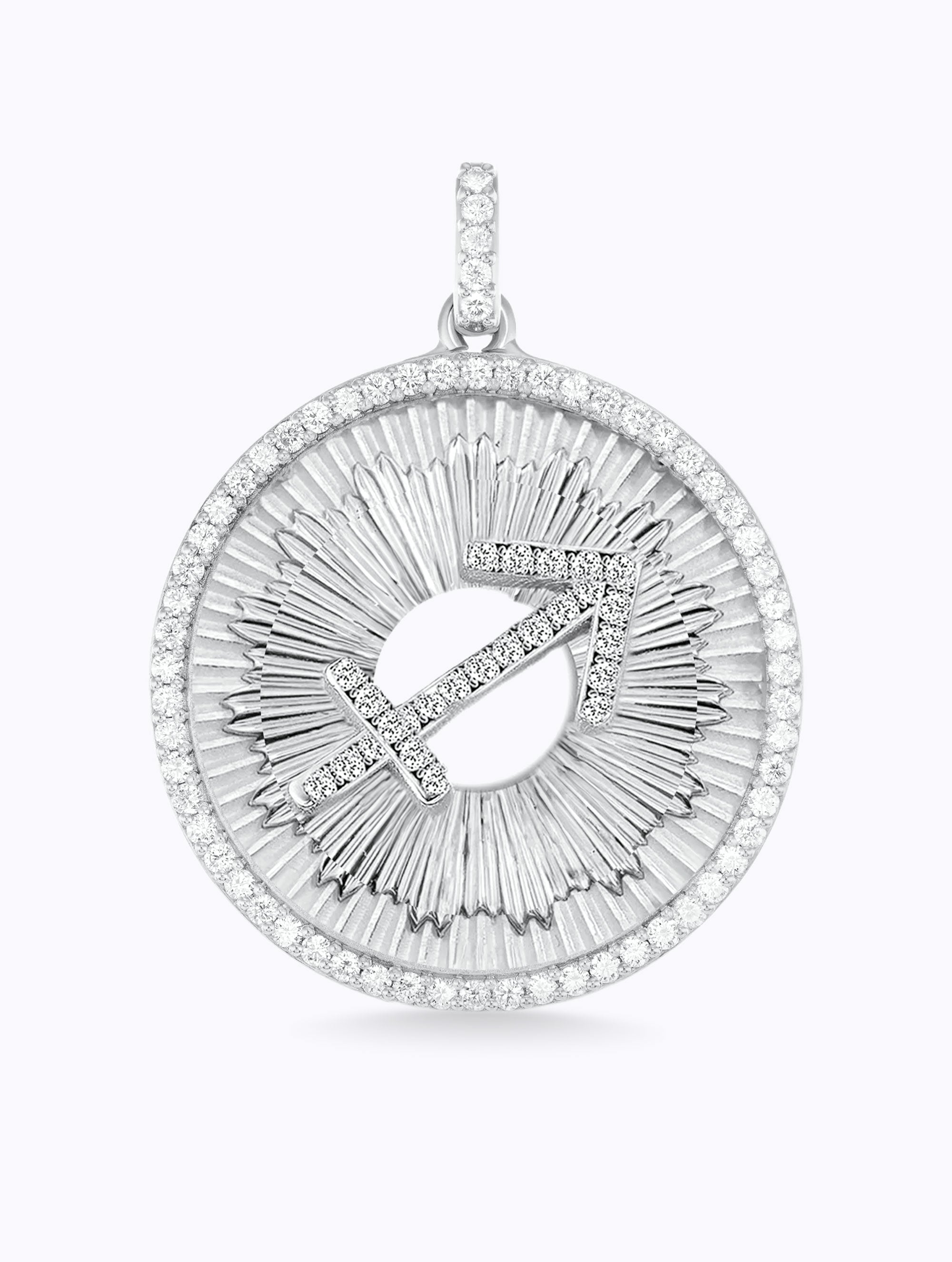 Aurora All Diamond Zodiac Medallion