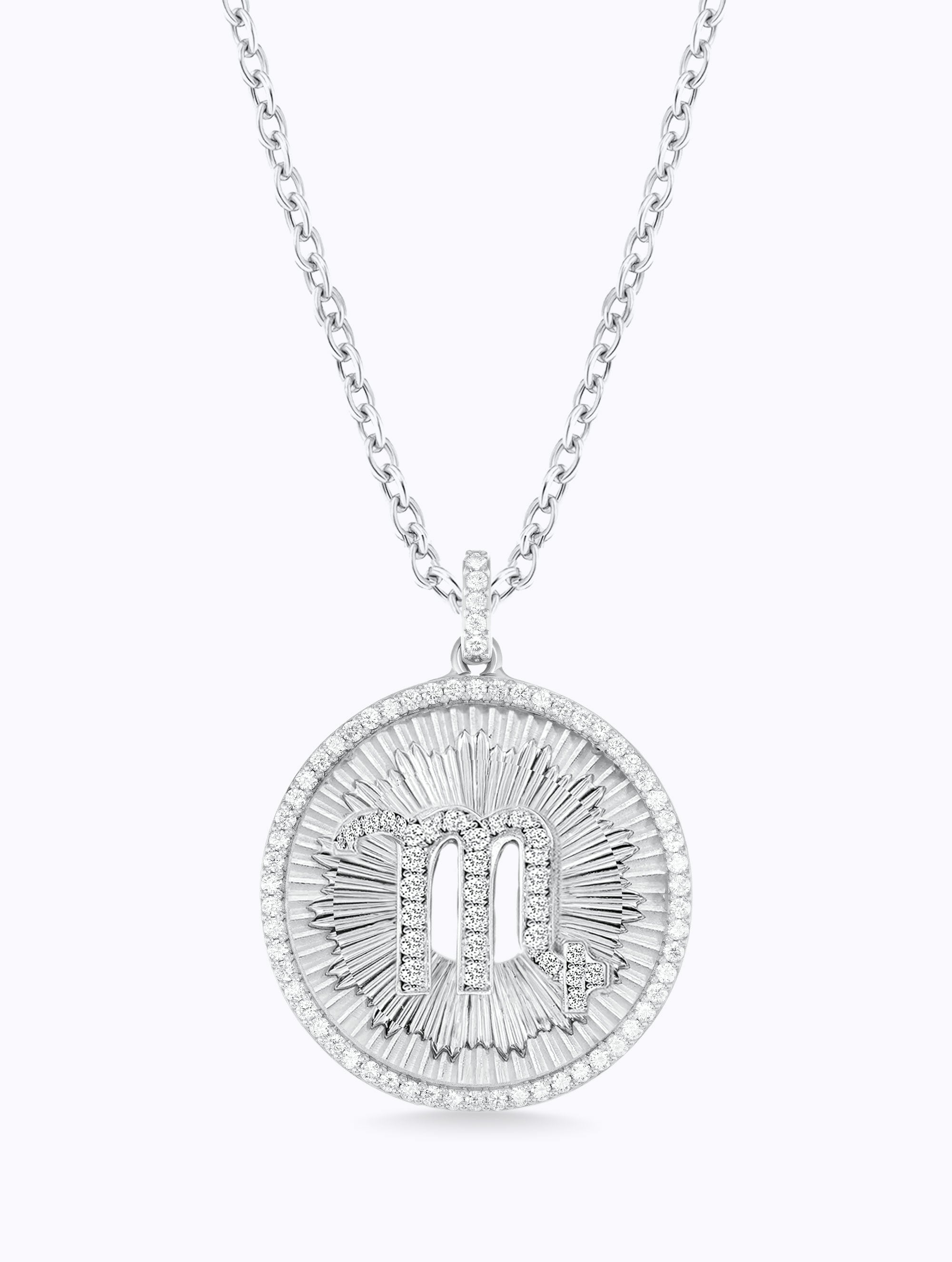 Aurora All Diamond Zodiac Medallion