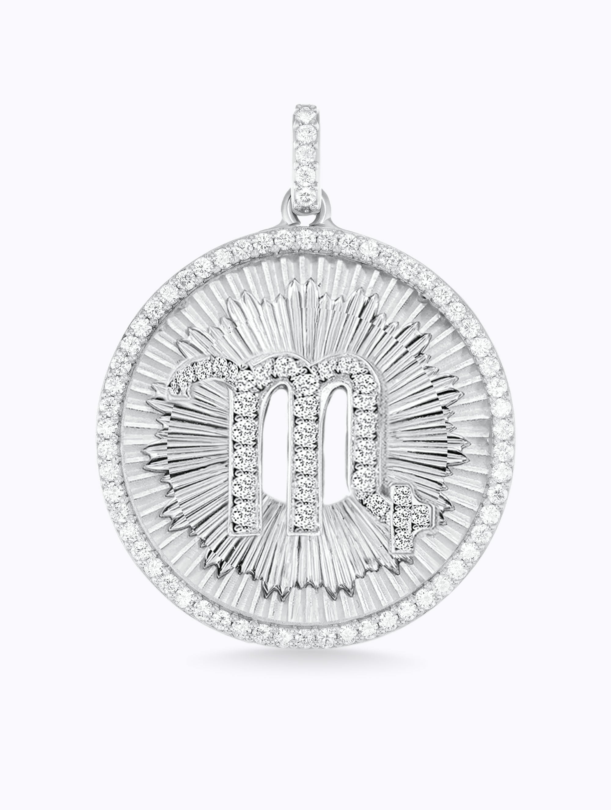 Aurora All Diamond Zodiac Medallion