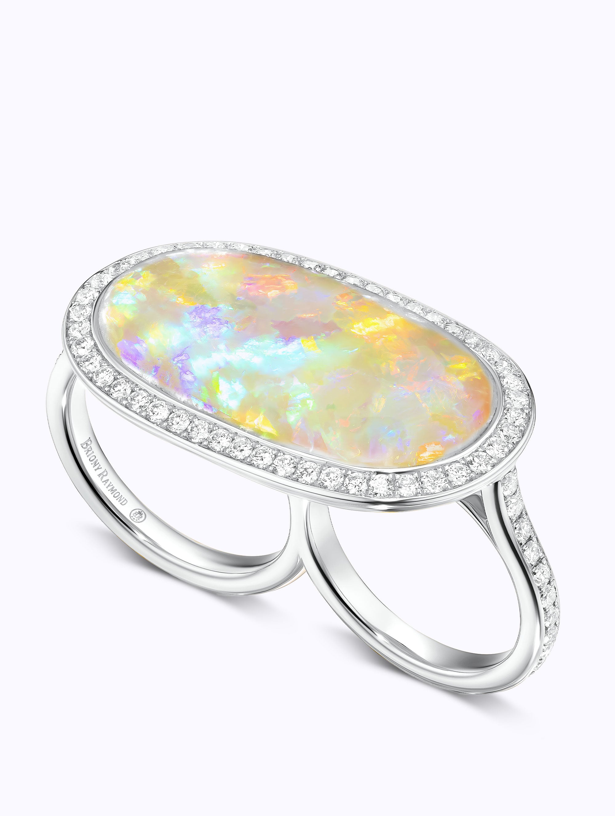Sloan Two Finger Opal & Diamond Ring