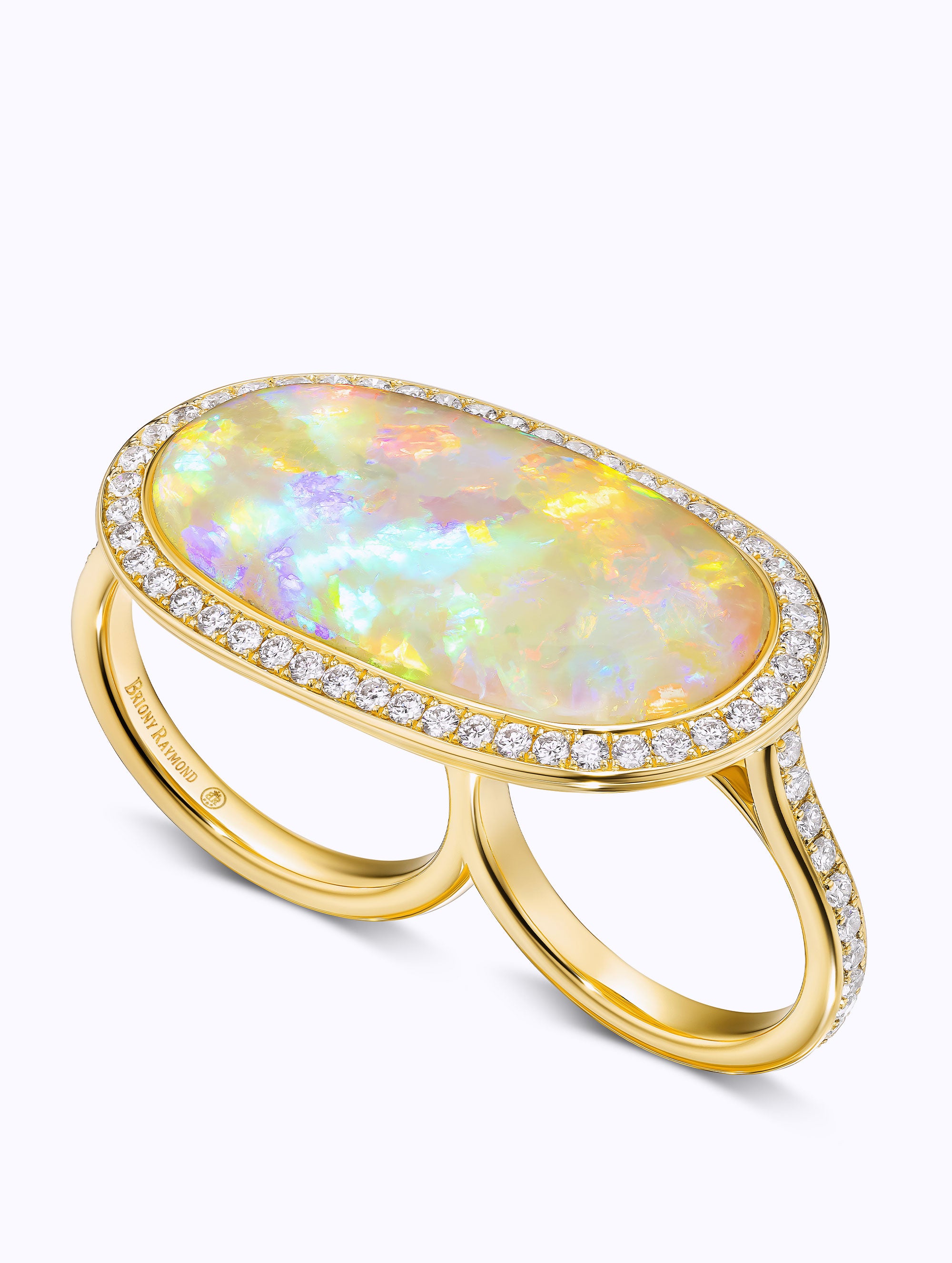 Sloan Two Finger Opal & Diamond Ring