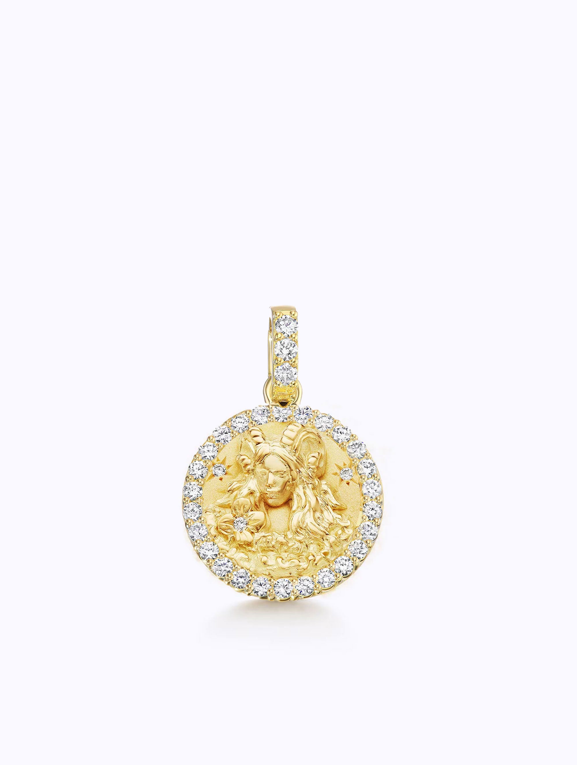 ALL DIAMOND ZODIAC MEDALLION
