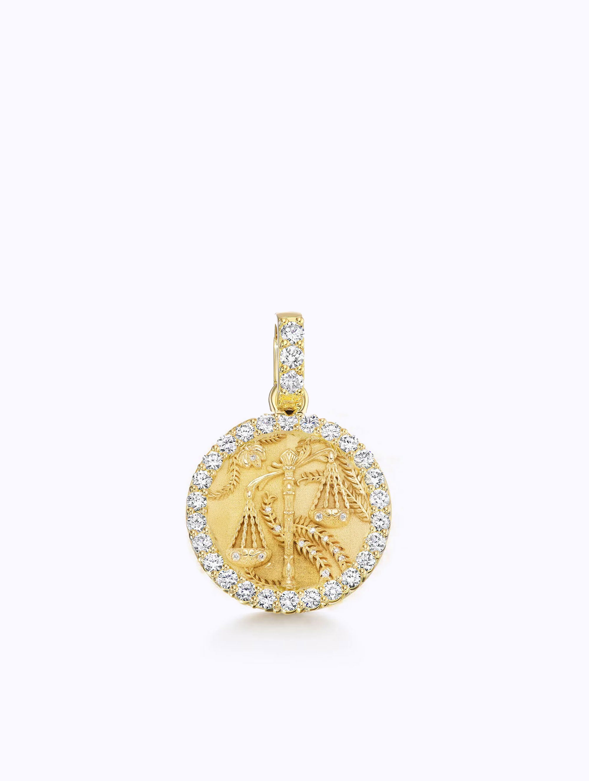 ALL DIAMOND ZODIAC MEDALLION