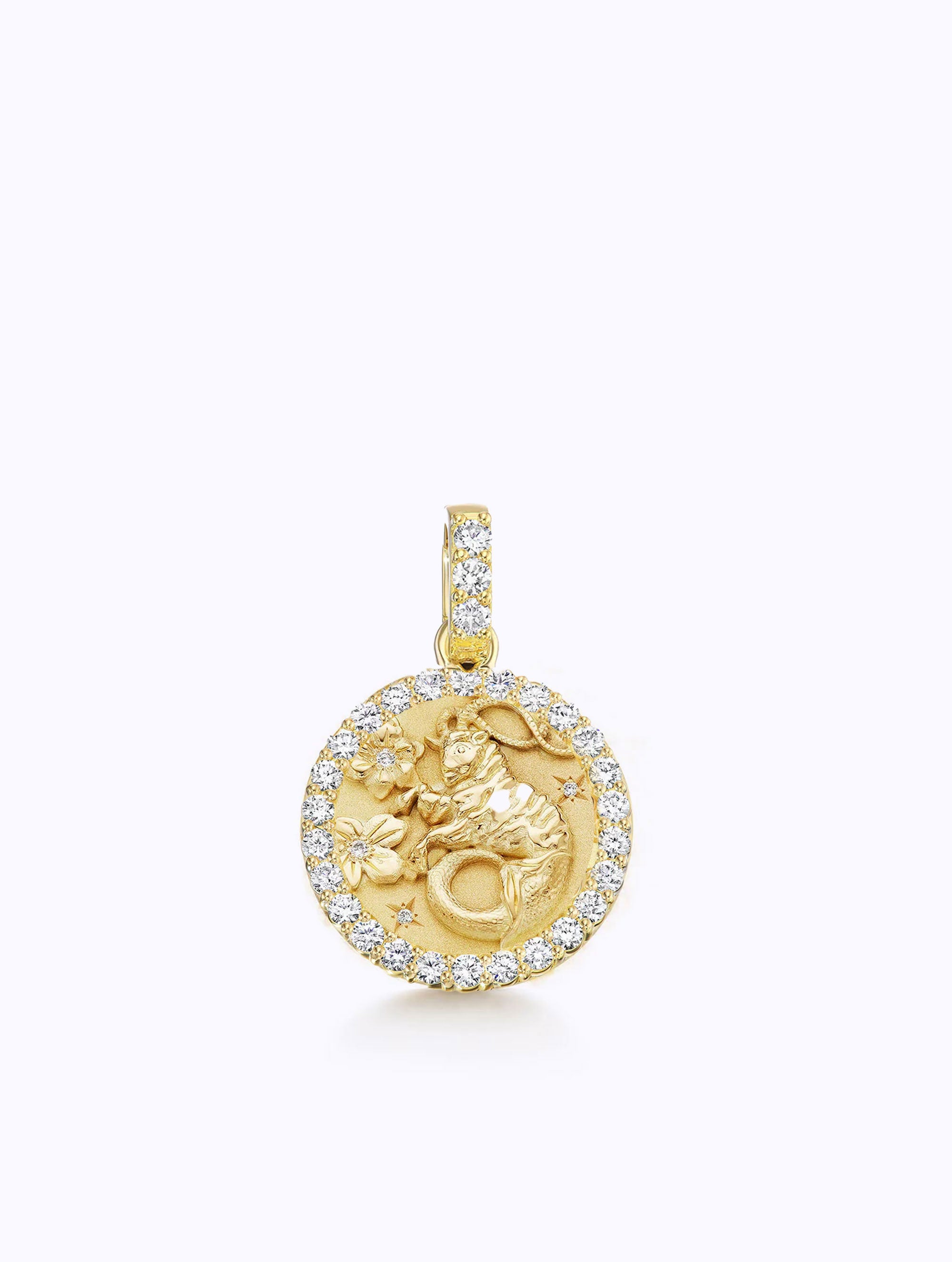ALL DIAMOND ZODIAC MEDALLION