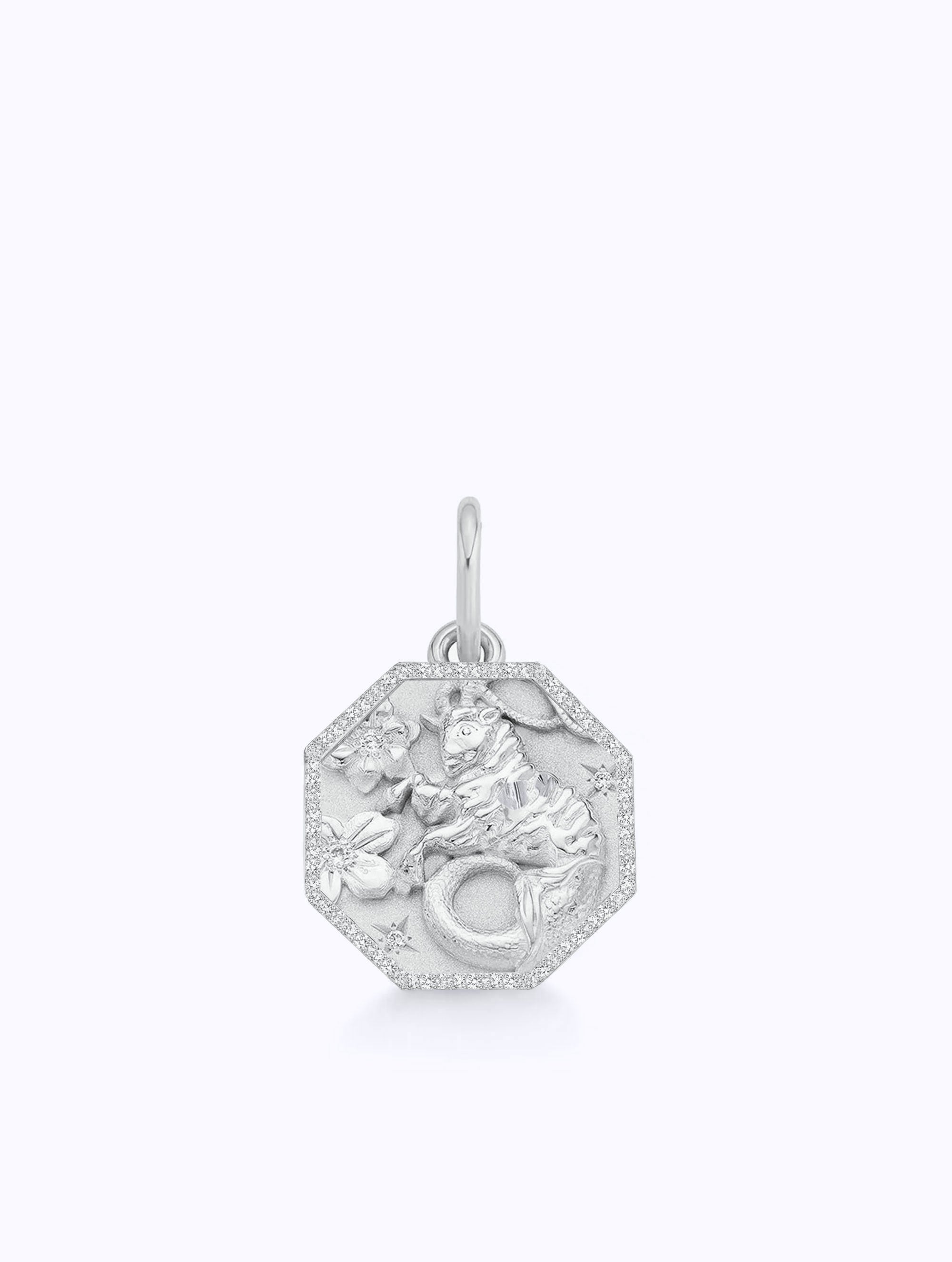 ALL DIAMOND TALISMAN ZODIAC MEDALLION