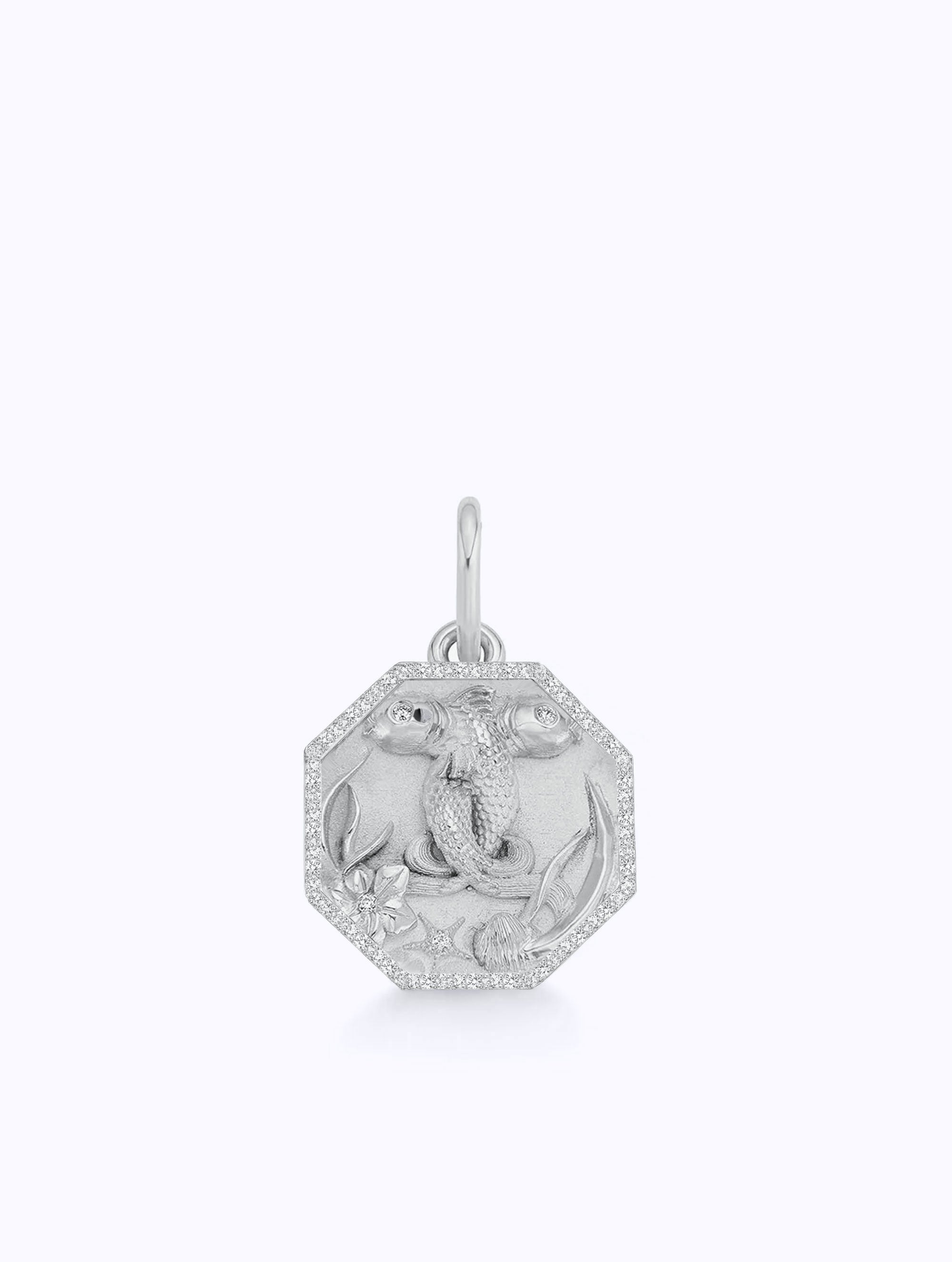 ALL DIAMOND TALISMAN ZODIAC MEDALLION
