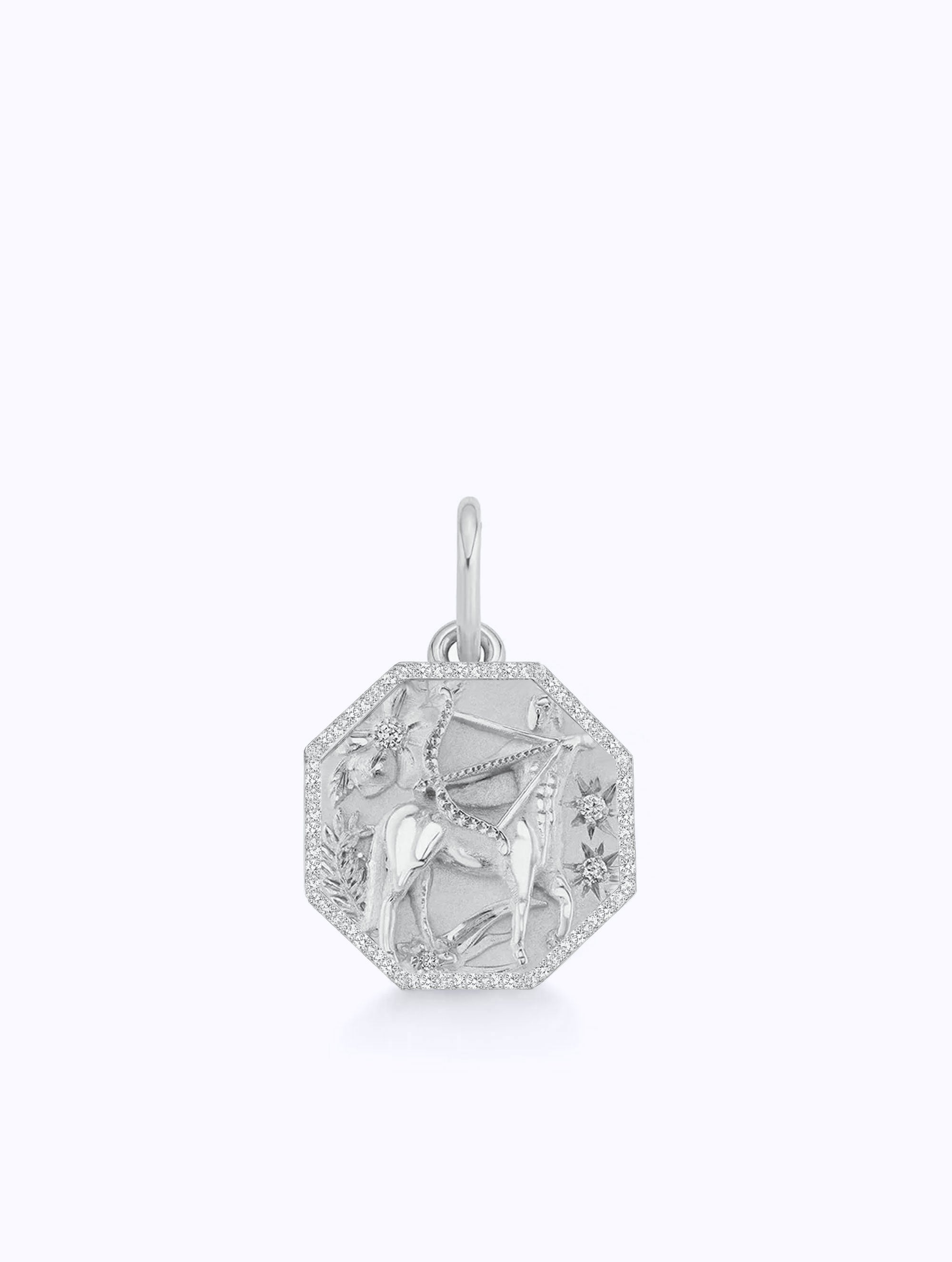 ALL DIAMOND TALISMAN ZODIAC MEDALLION