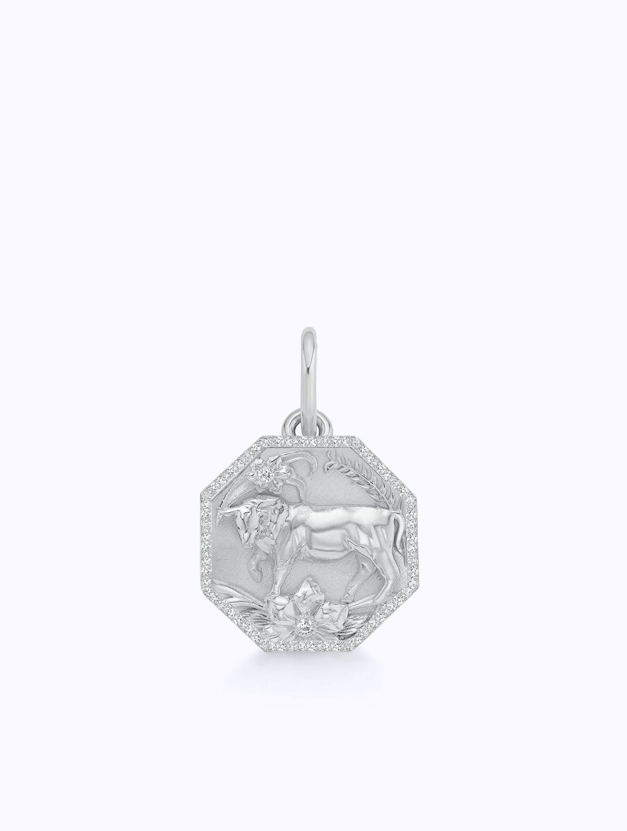 ALL DIAMOND TALISMAN ZODIAC MEDALLION