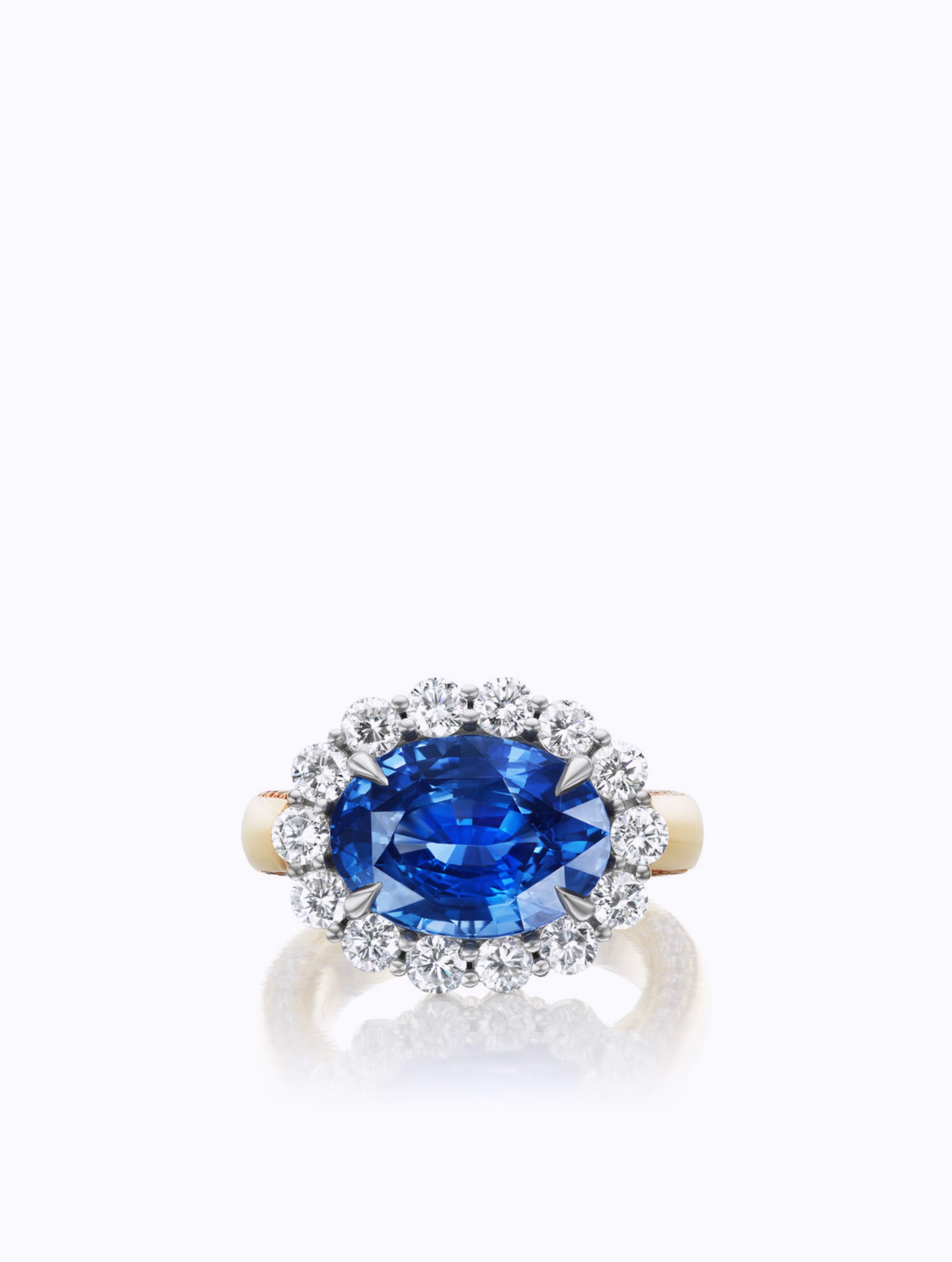 SAPPHIRE & DIAMOND OVAL CUT RING