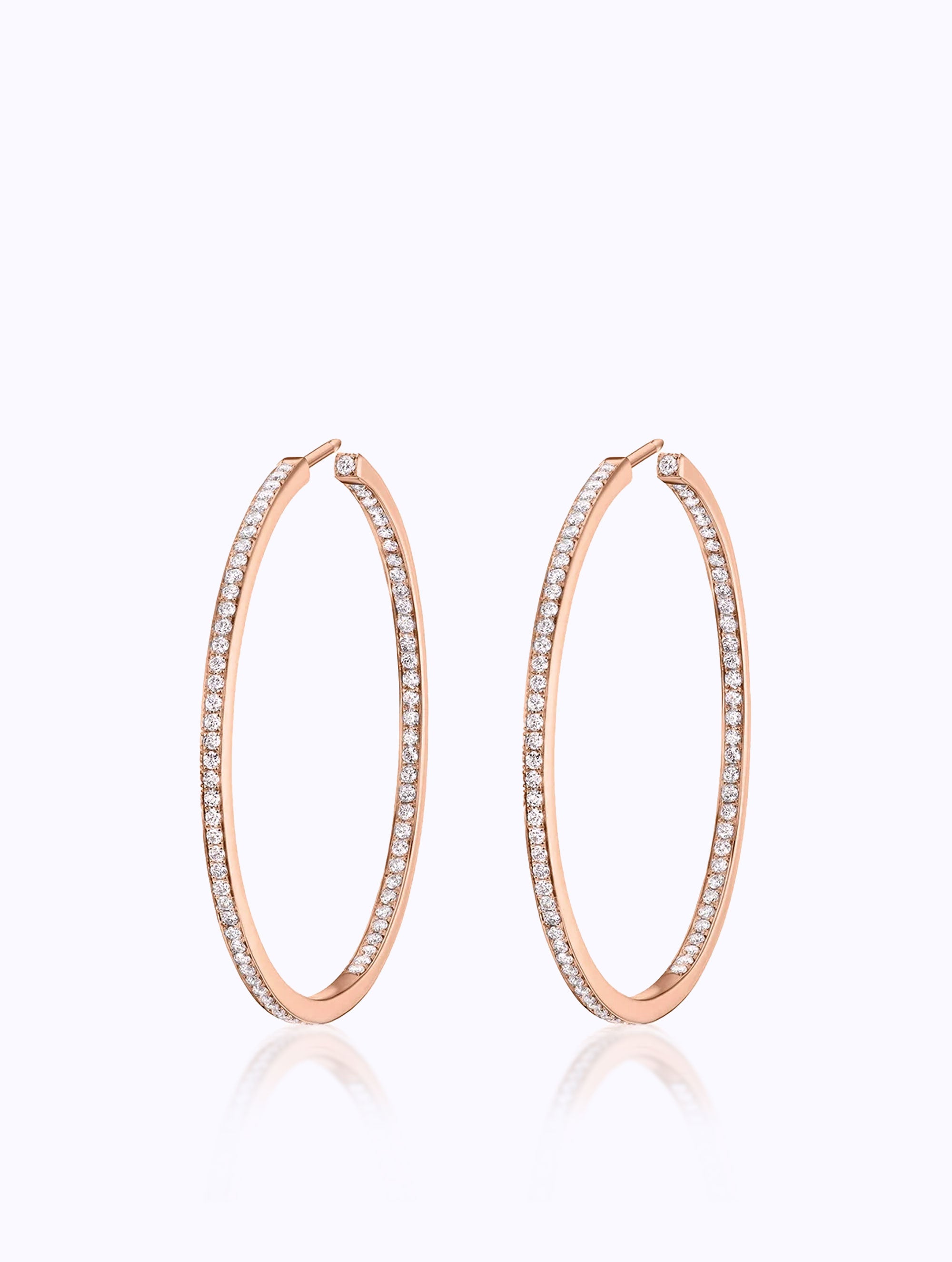SLIM ATHENA DIAMOND HOOP EARRINGS