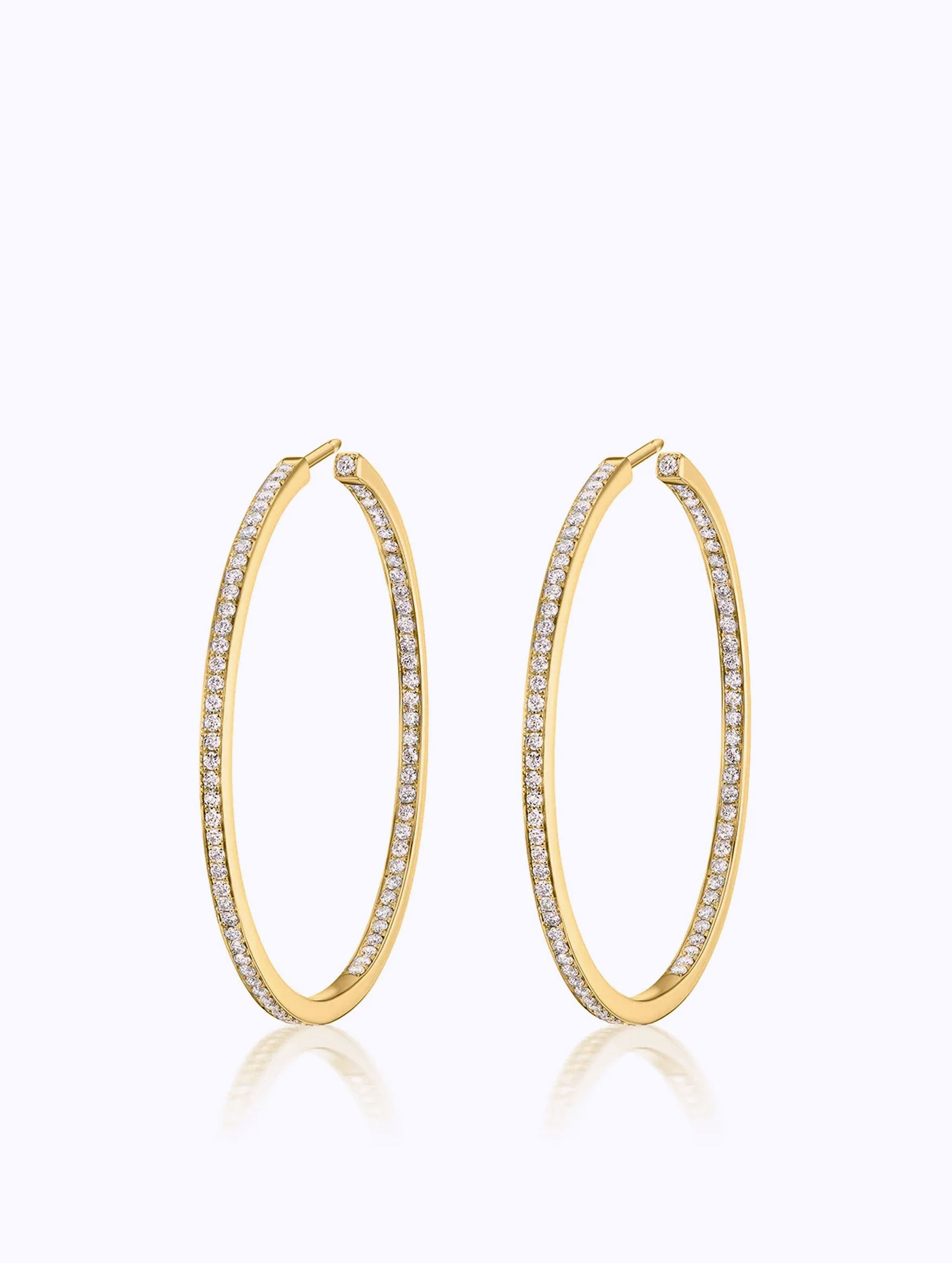 SLIM ATHENA DIAMOND HOOP EARRINGS
