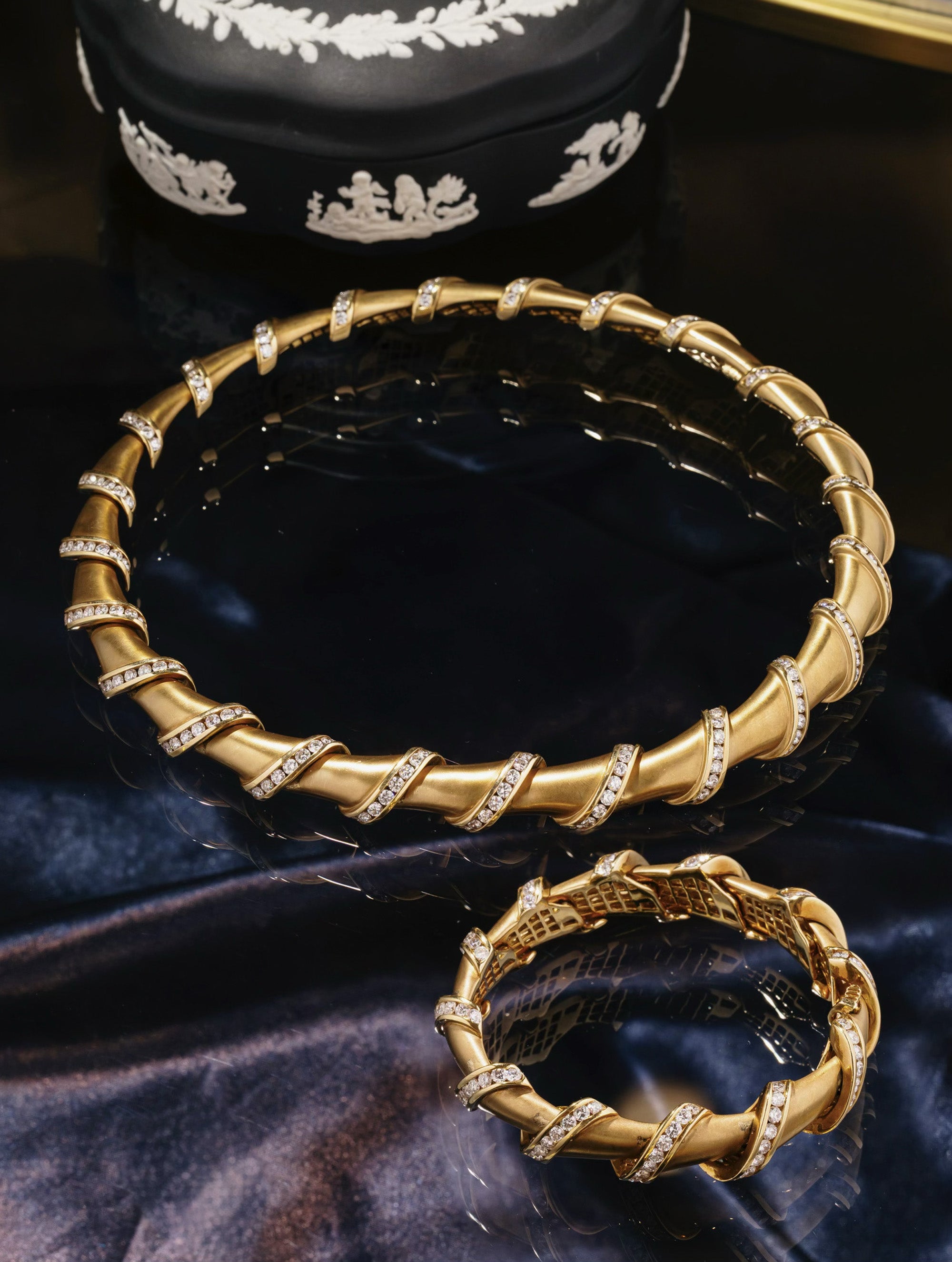 Vintage Diamond Necklace & Bracelet Suite