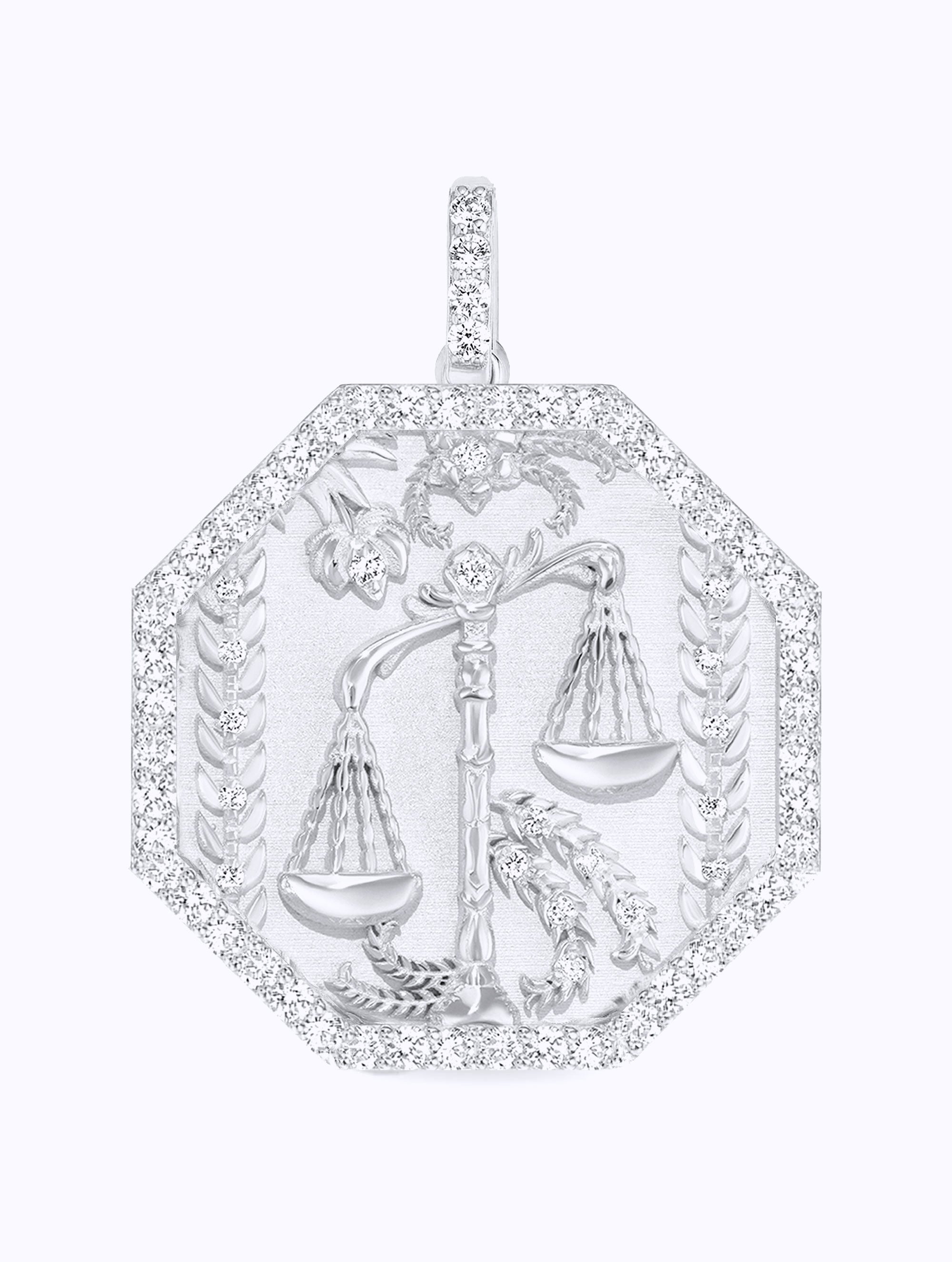 ALL DIAMOND TALISMAN ZODIAC MEDALLION