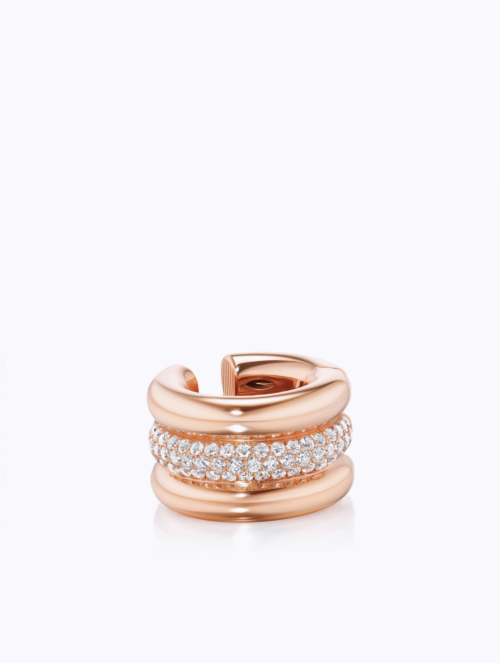 Sloan Triple Diamond & Gold Ear Cuff