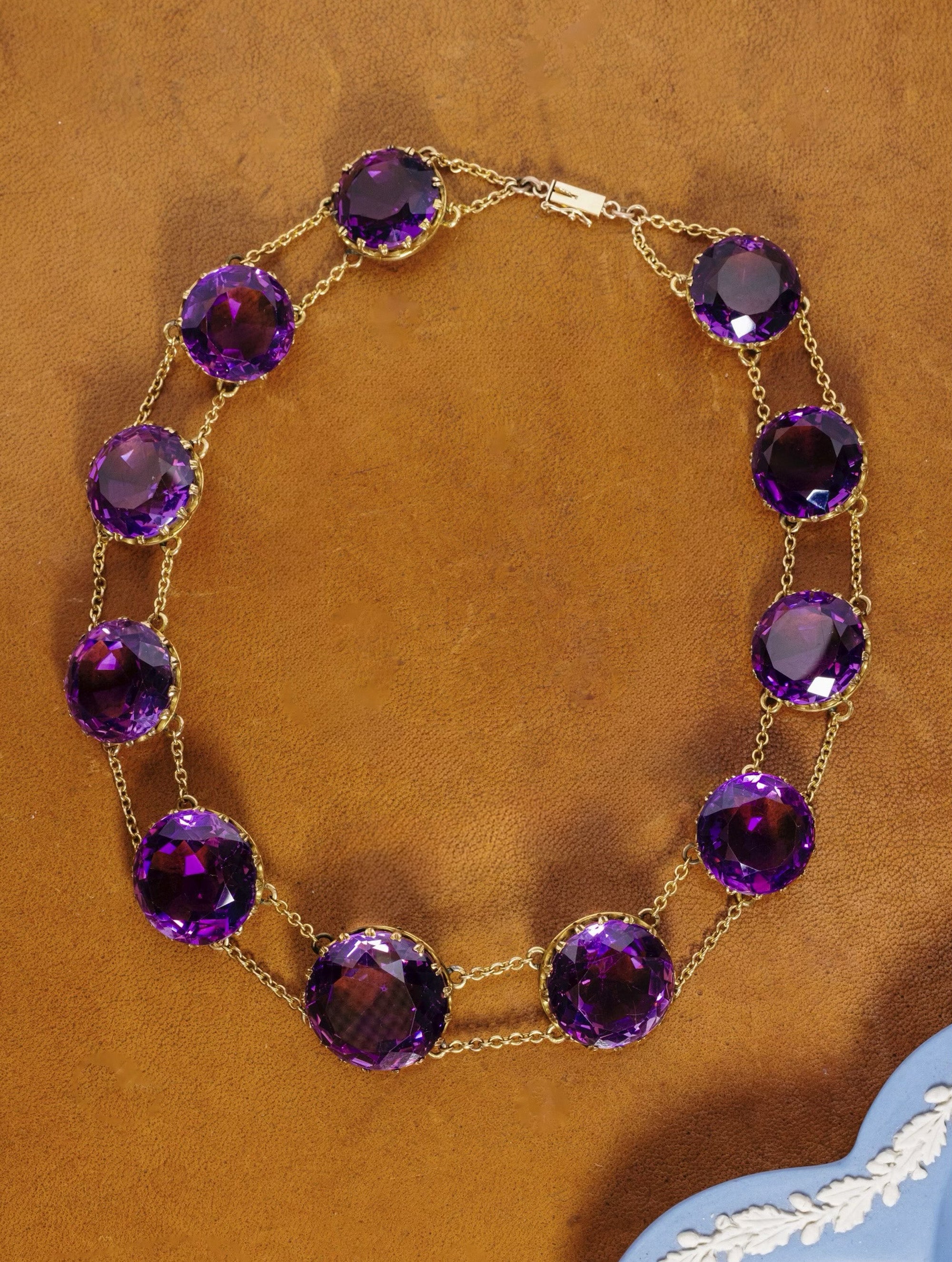 Antique Victorian Amethyst Necklace, Circa 1880s