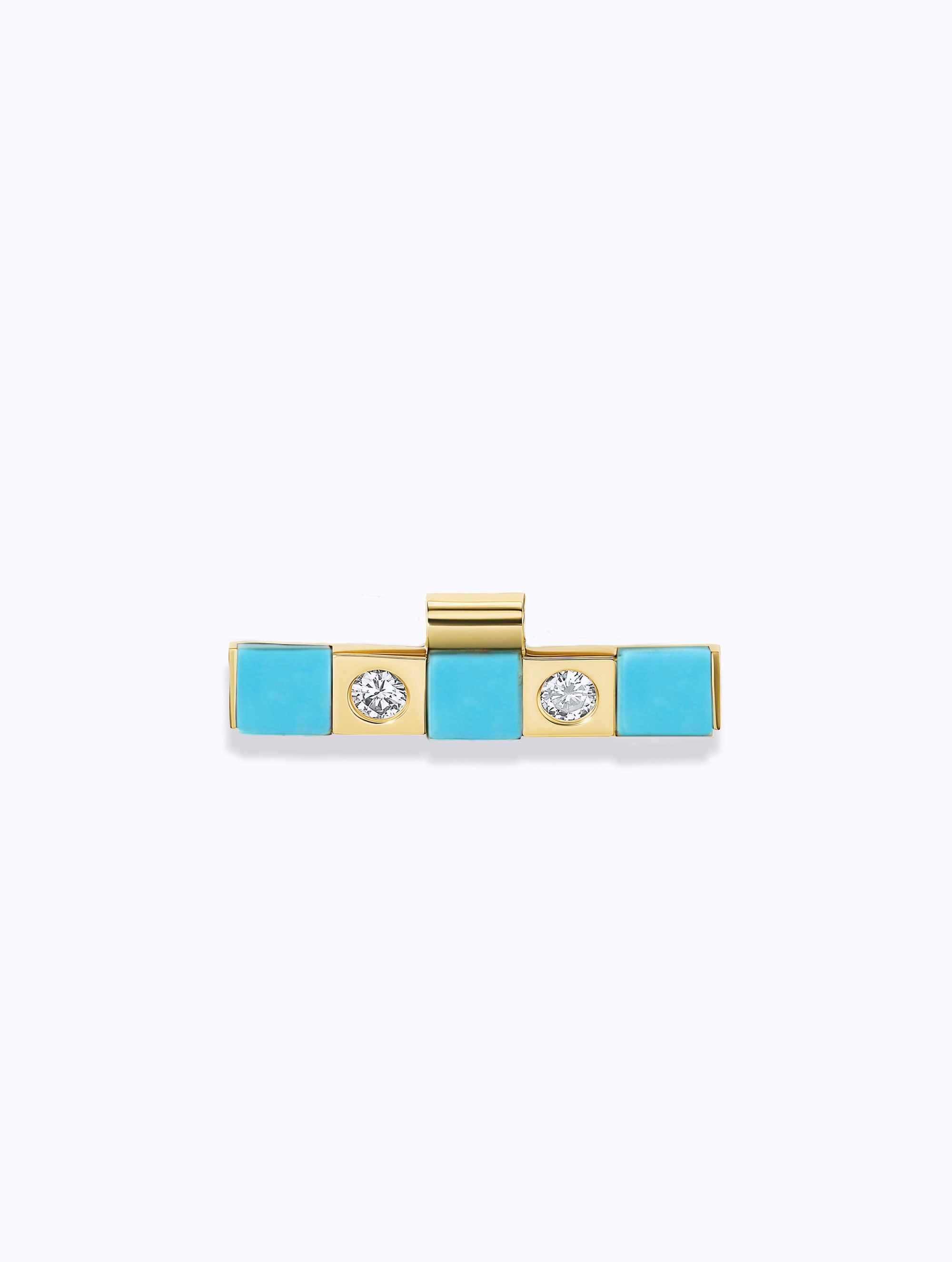 Carousel Turquoise & Diamond Checkerboard Pendant