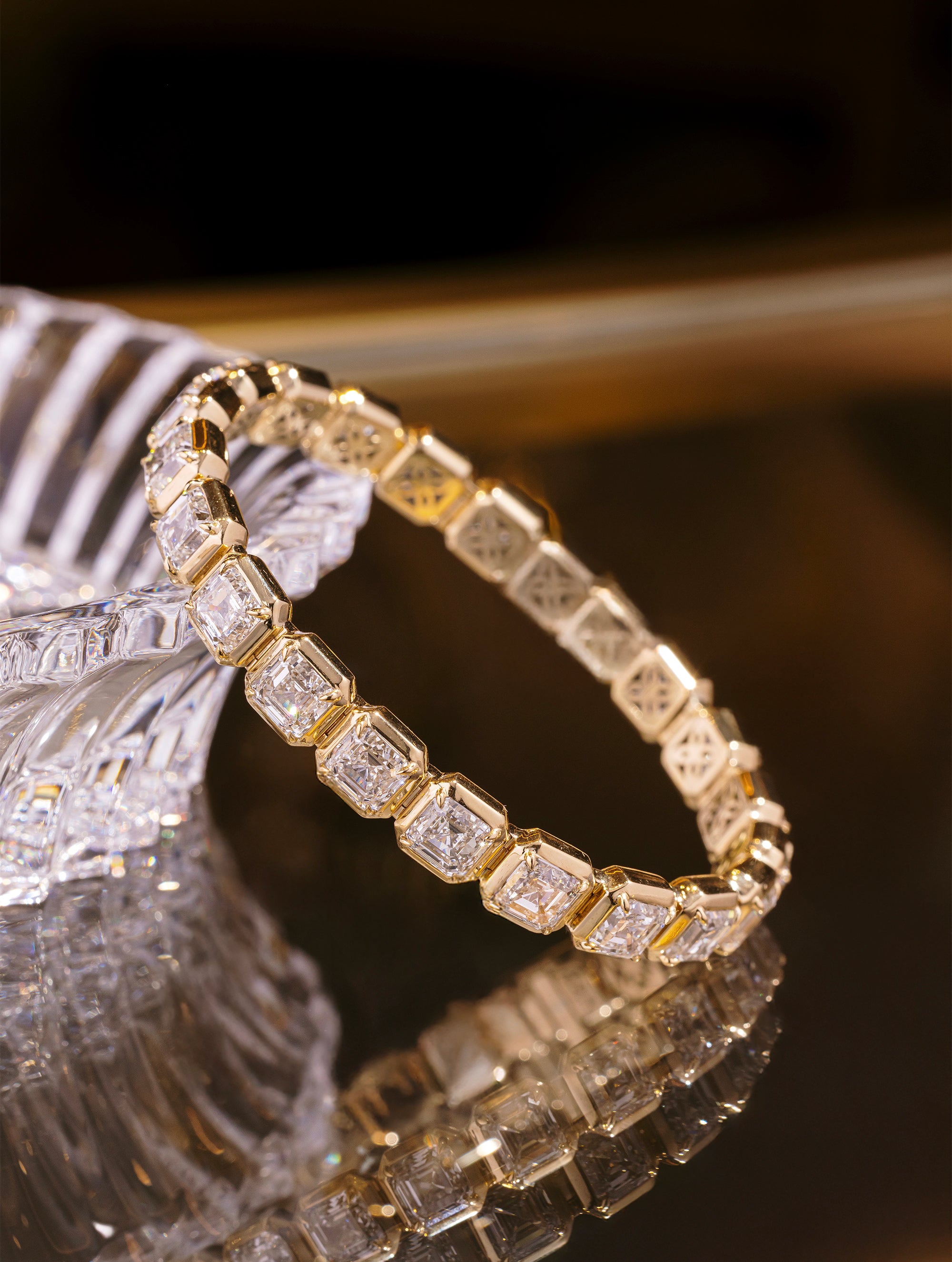 Asscher Cut Diamond Tennis Bracelet