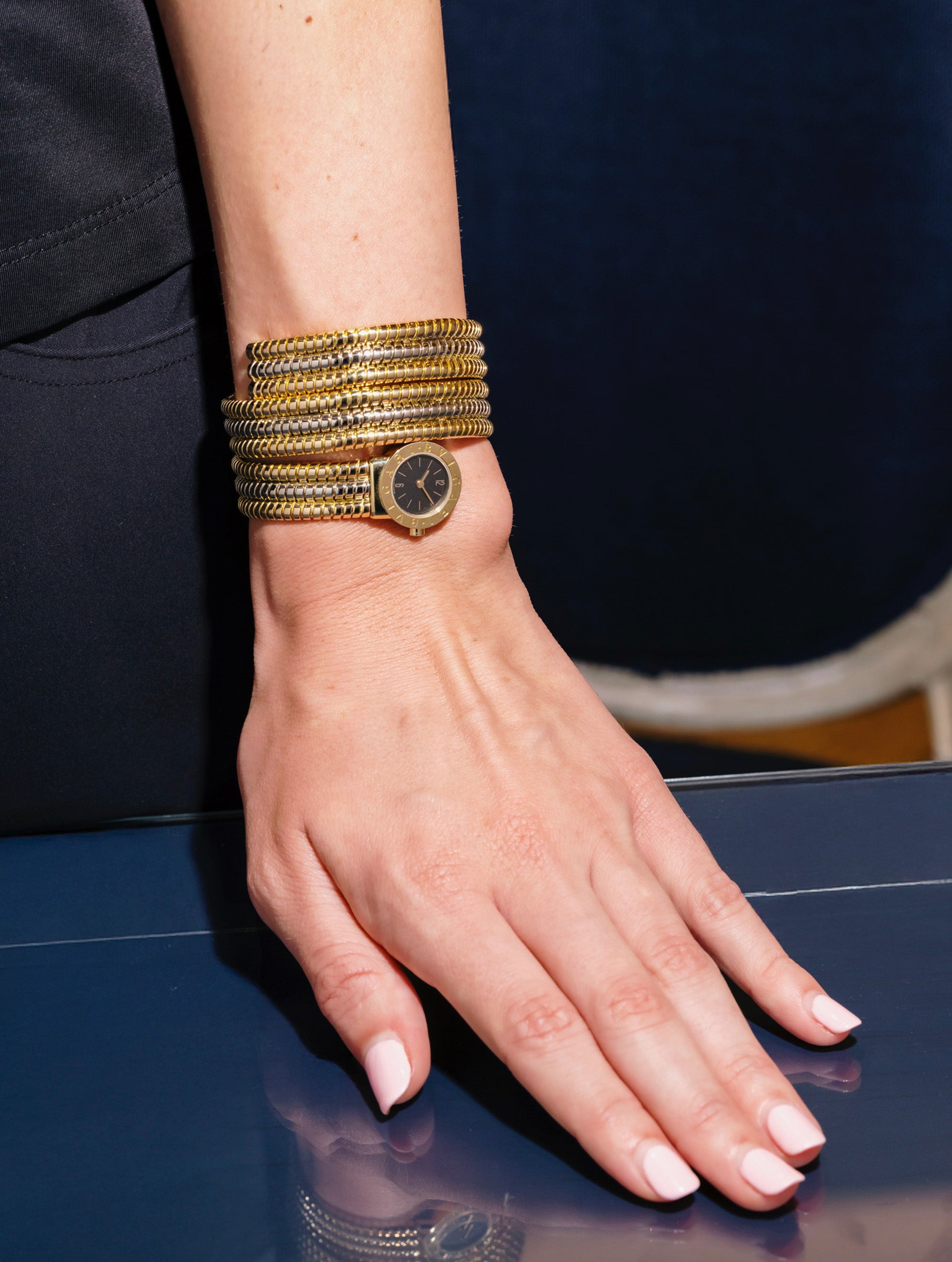 Vintage Bulgari Tubogas Triple-Row Watch