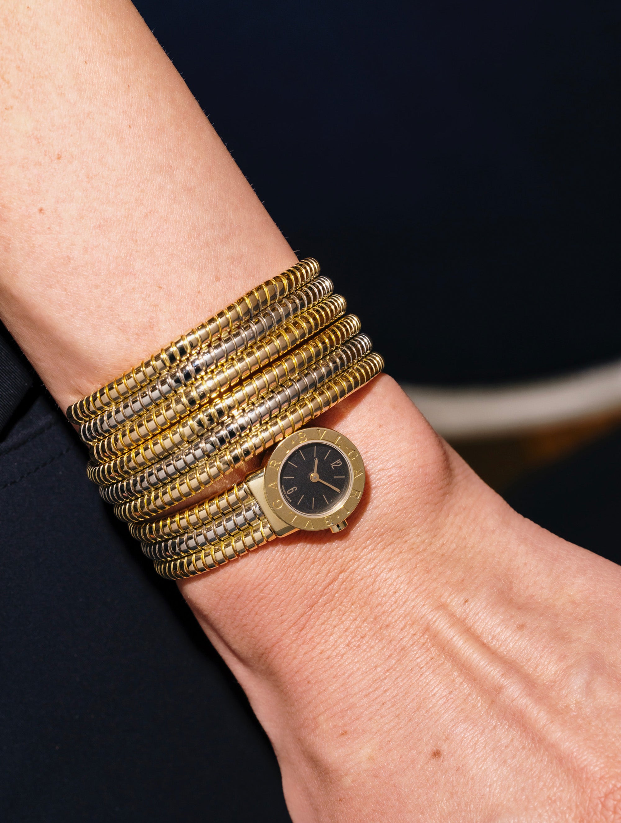 Vintage Bulgari Tubogas Triple-Row Watch