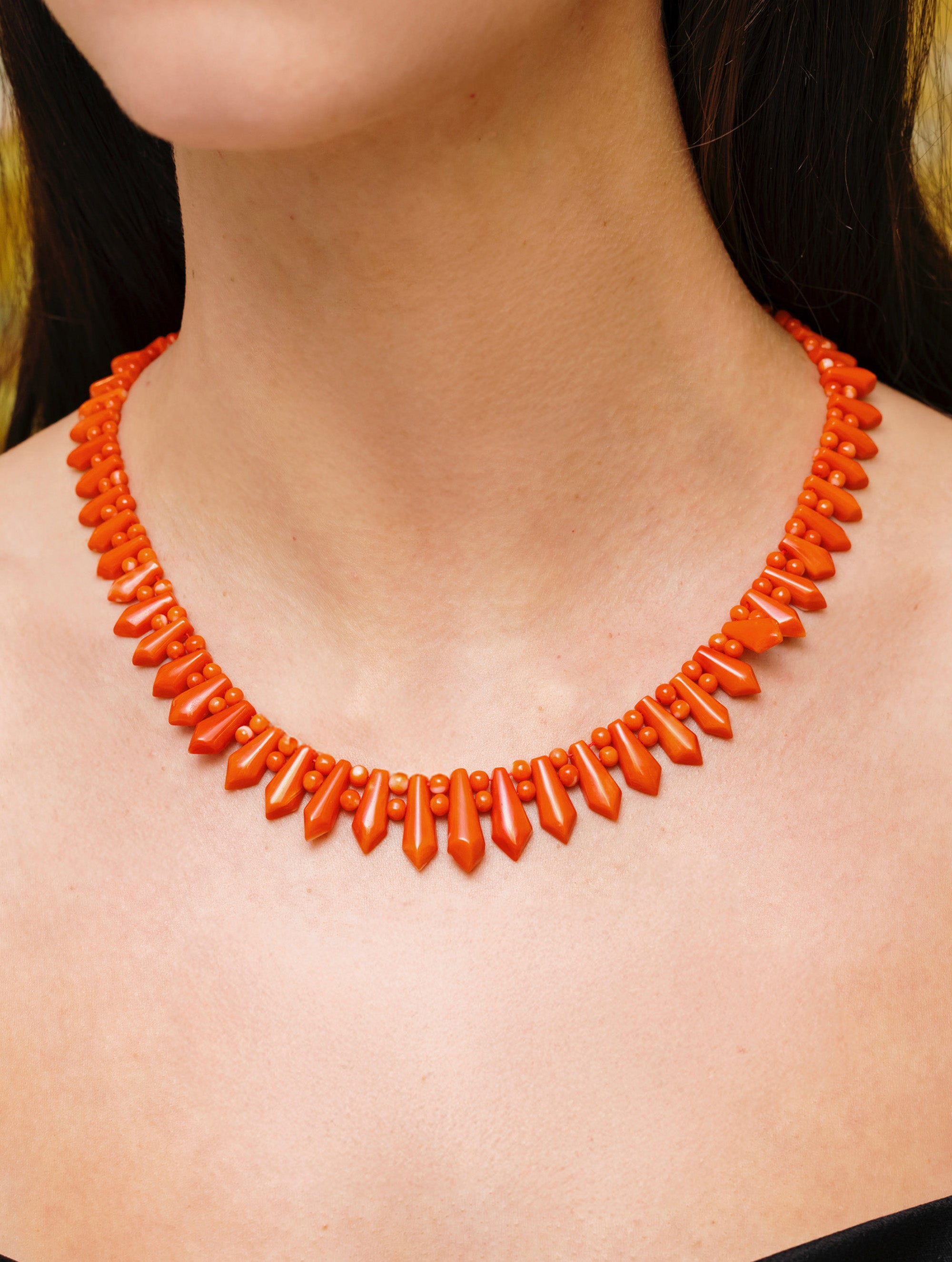 Antique Carved Coral Necklace
