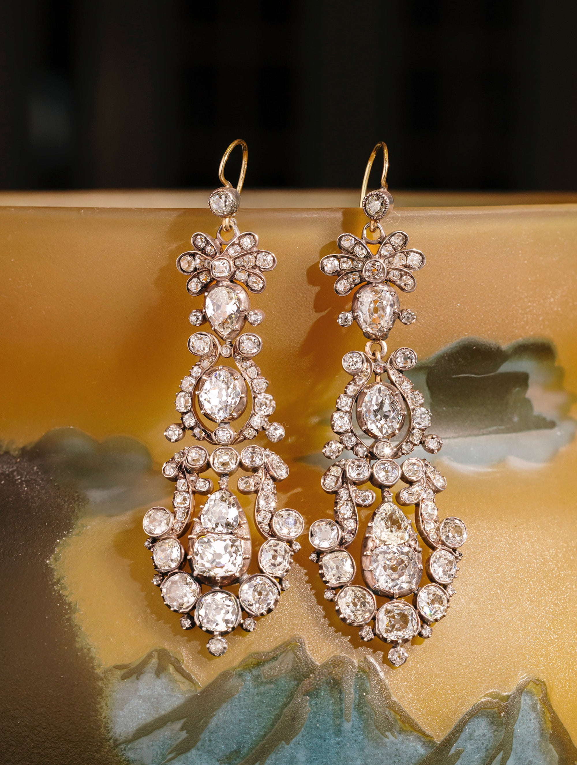 Victorian Diamond Chandelier Earrings