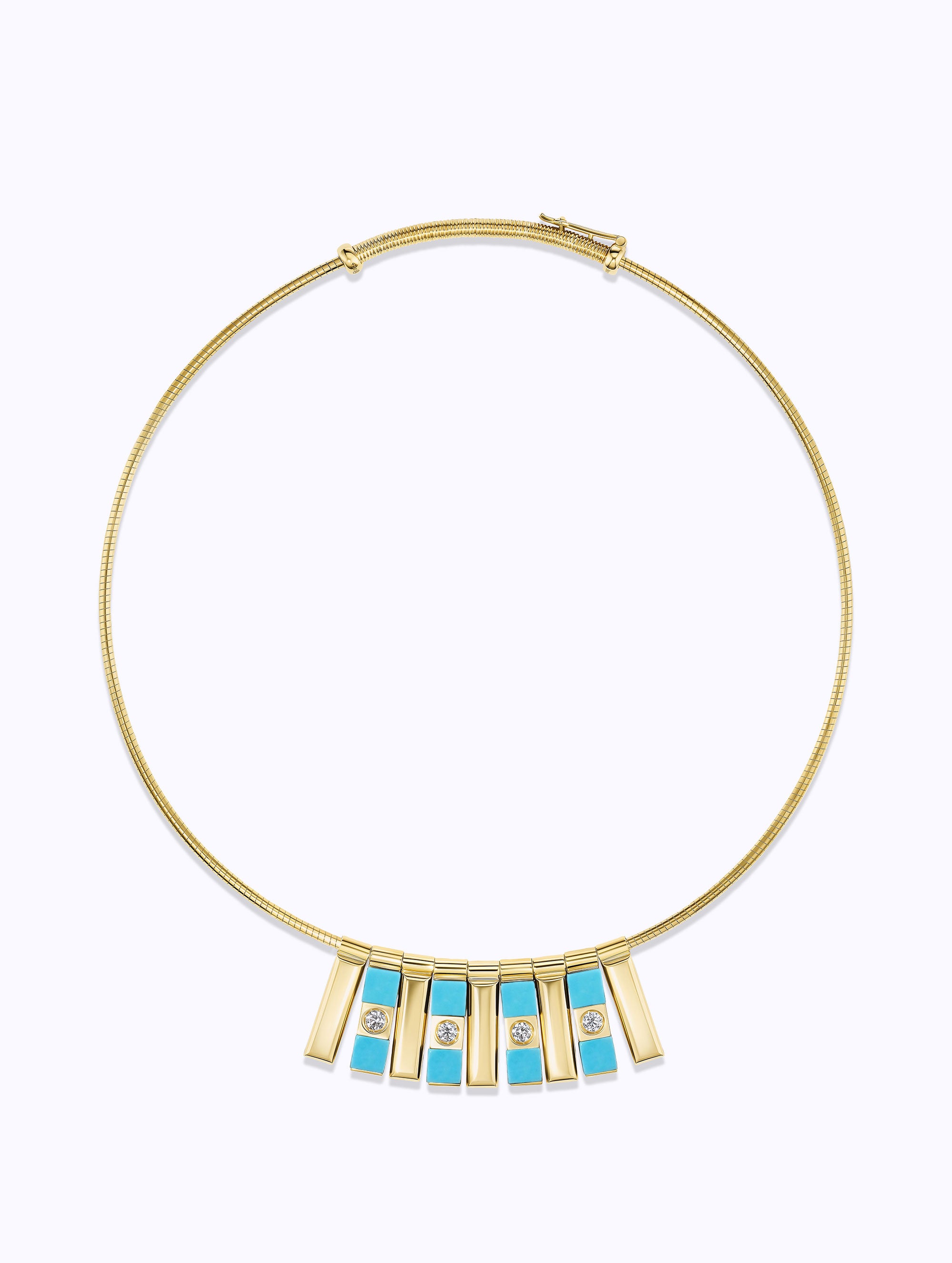 Carousel Turquoise & Diamond Demi Fringe Necklace