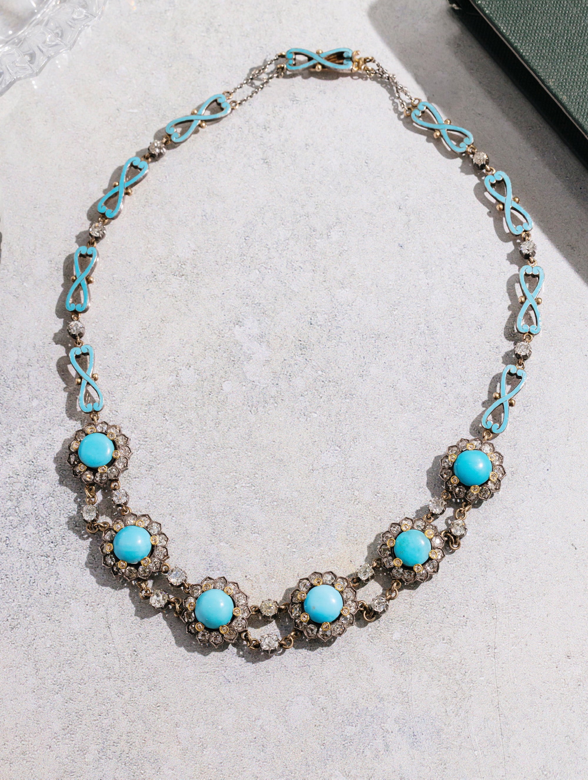 Victorian Turquoise & Diamond Necklace