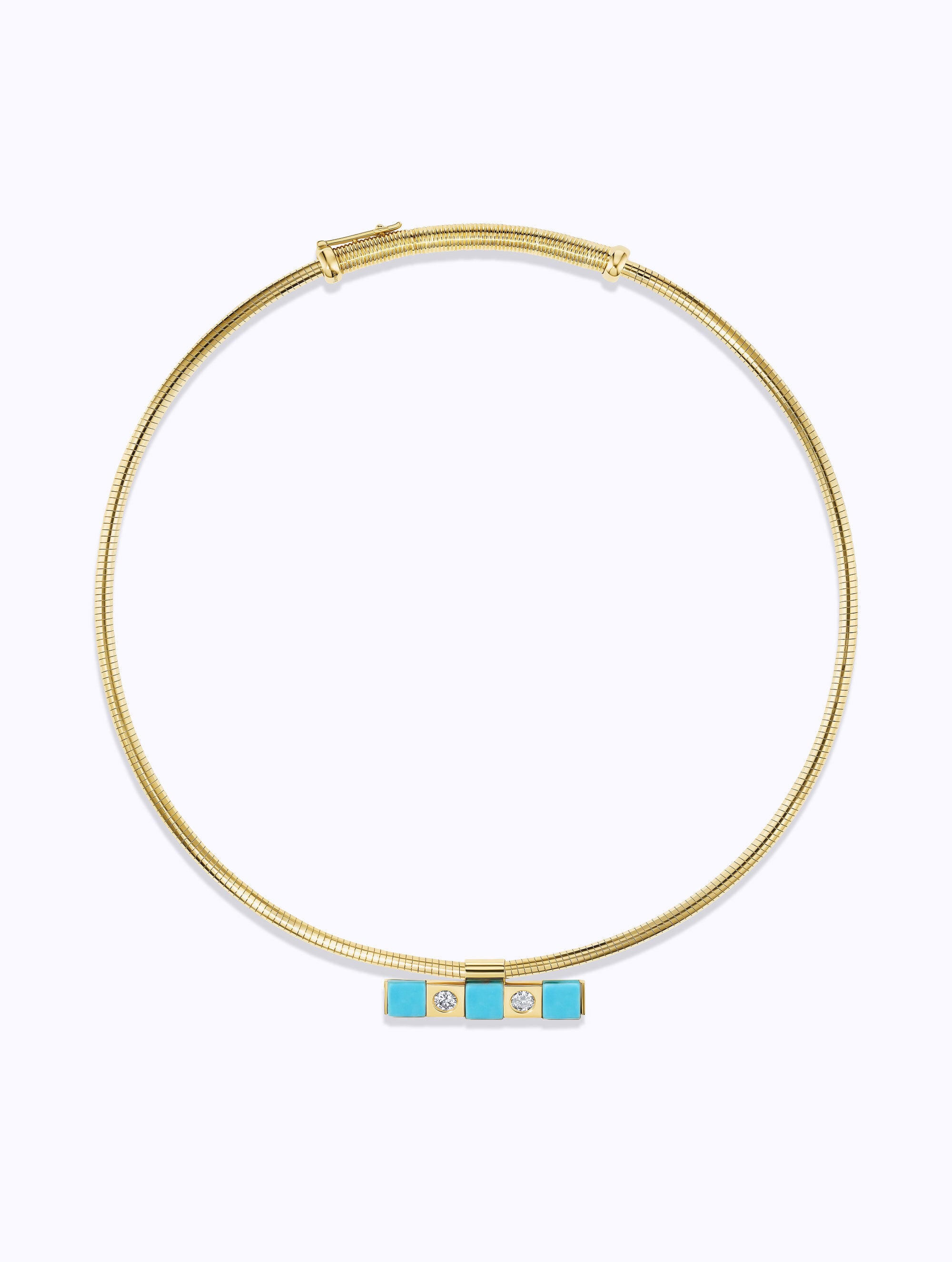 Carousel Turquoise & Diamond Checkerboard Pendant