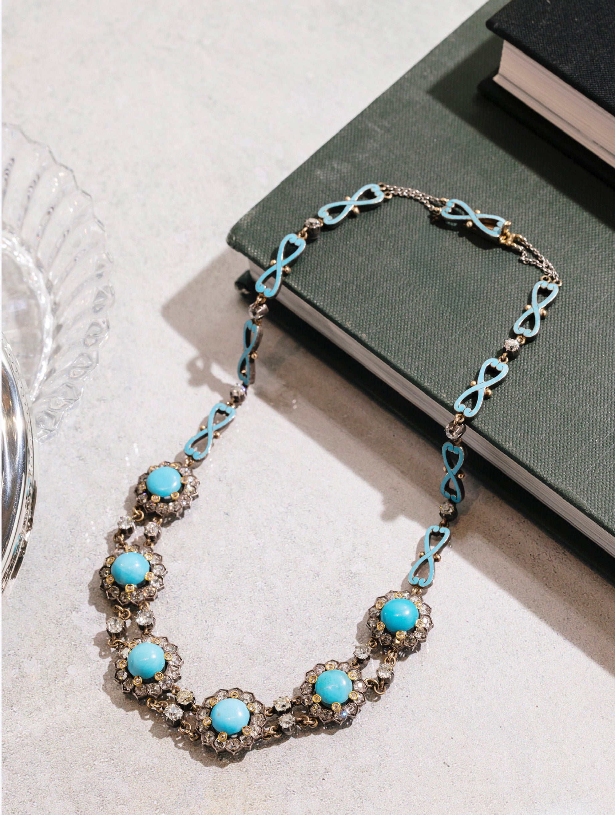 Victorian Turquoise & Diamond Necklace