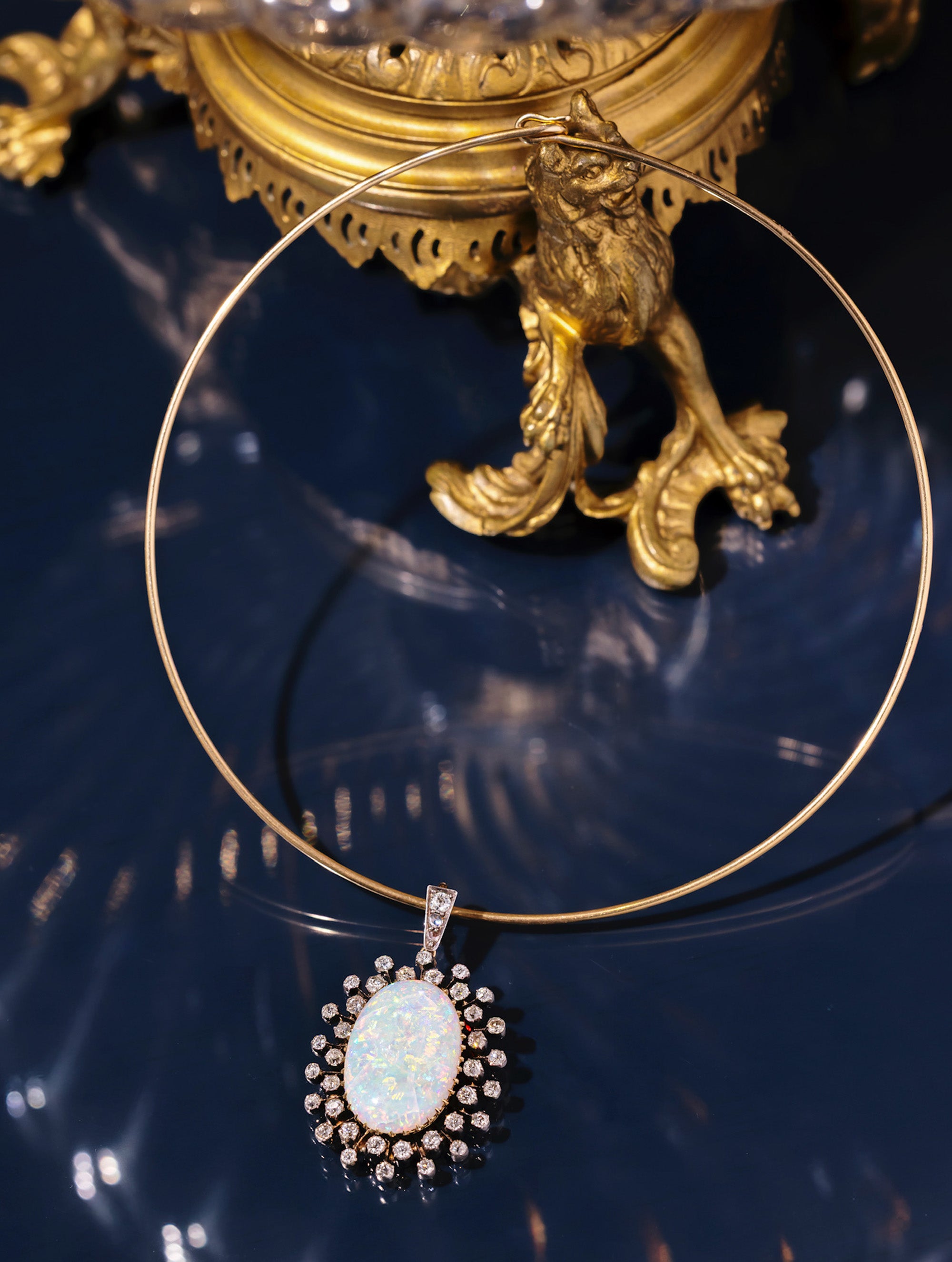Antique Opal & Diamond Pendant