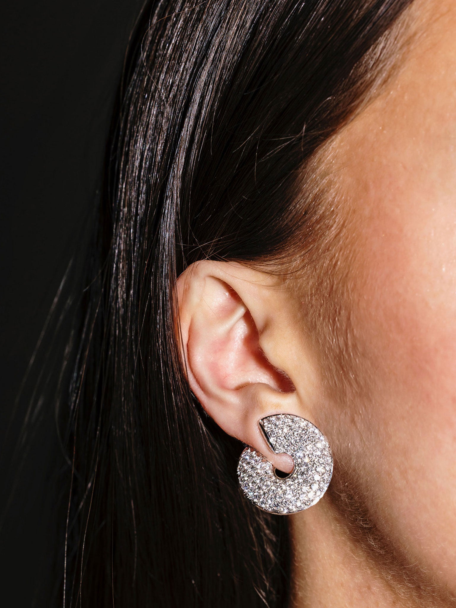 Sloan Pavé Diamond Swoop Earrings