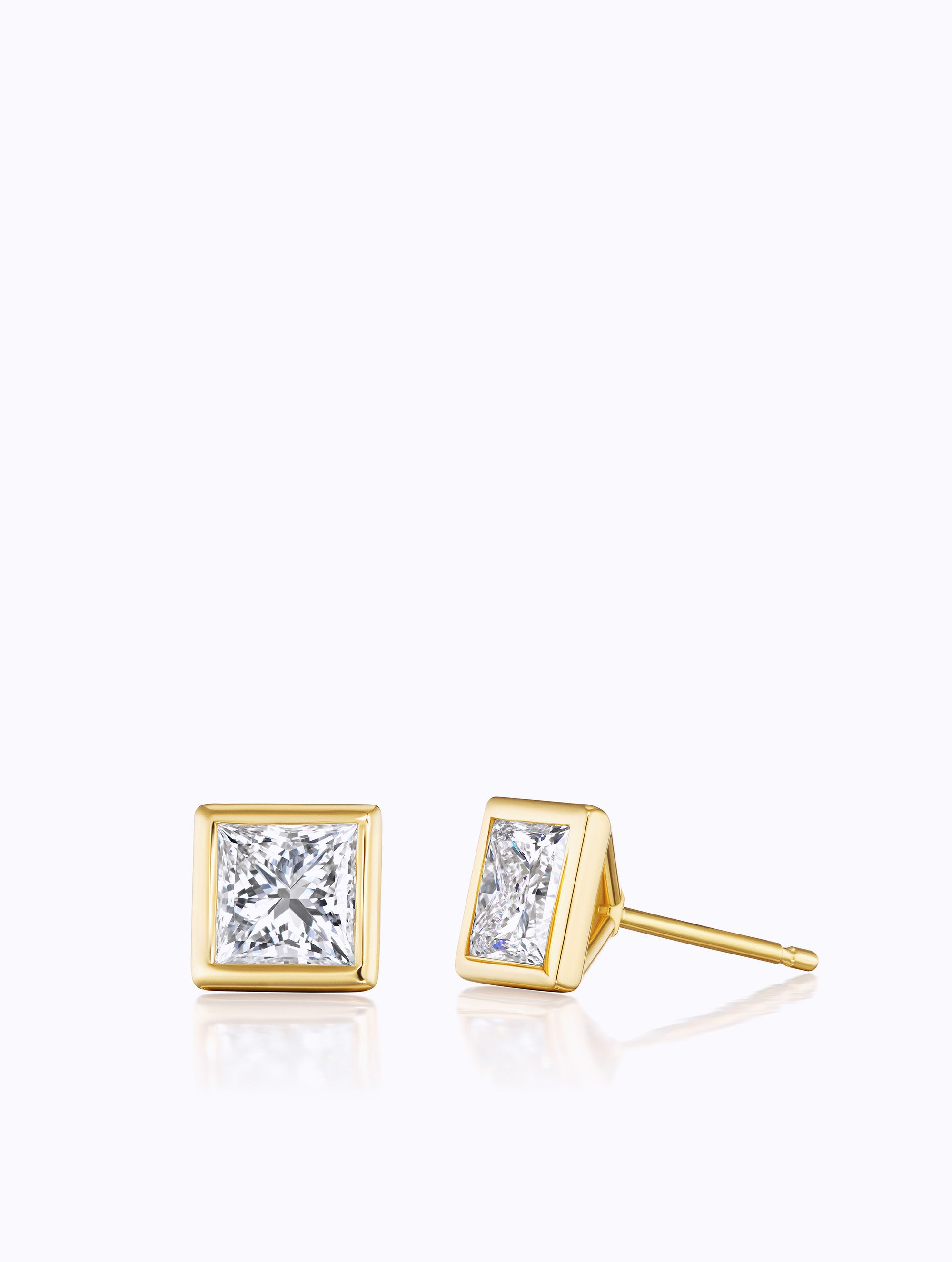 SLOAN PRINCESS CUT DIAMOND STUD EARRINGS