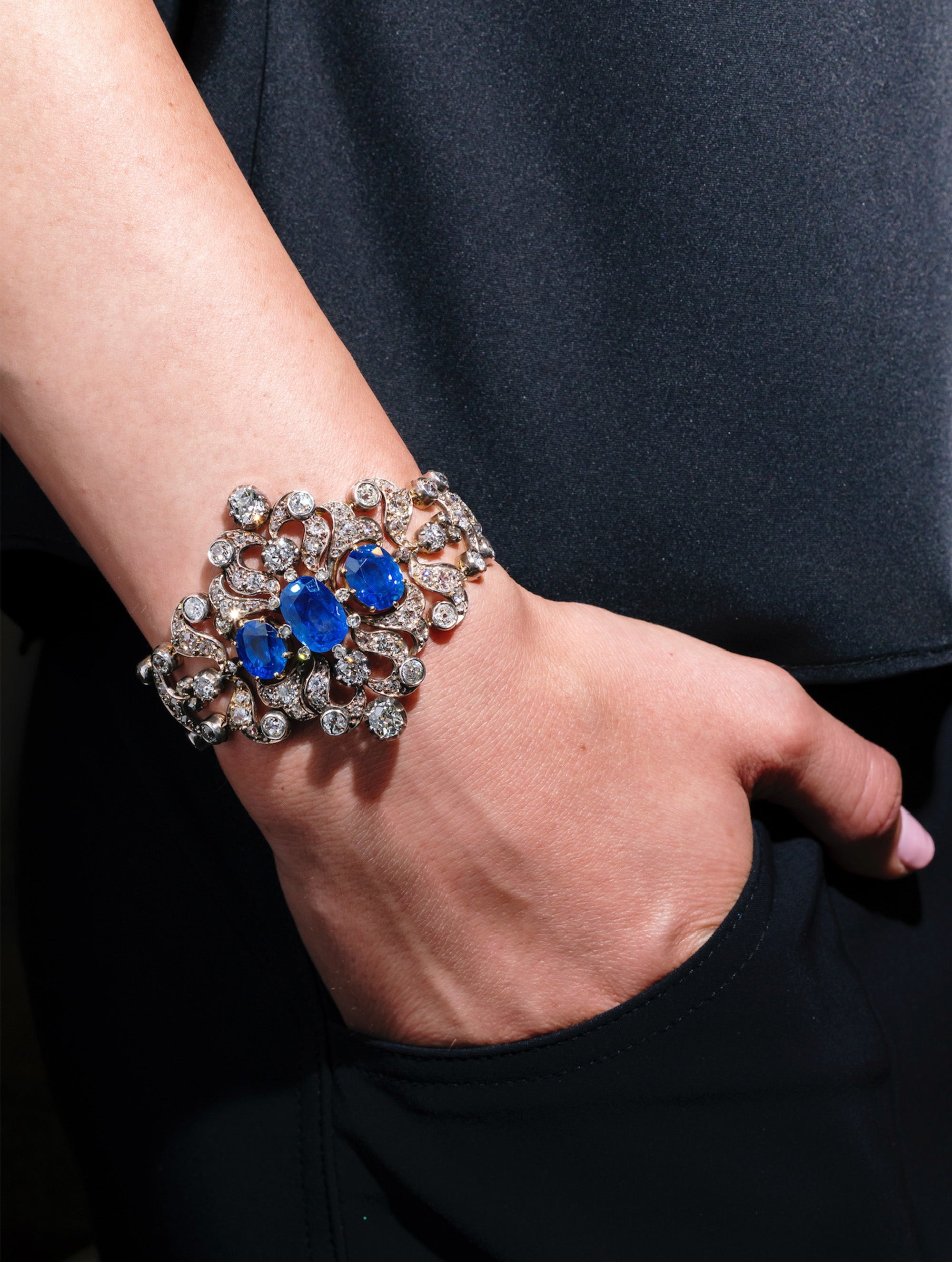 Victorian Ceylon Sapphire & Diamond Bracelet