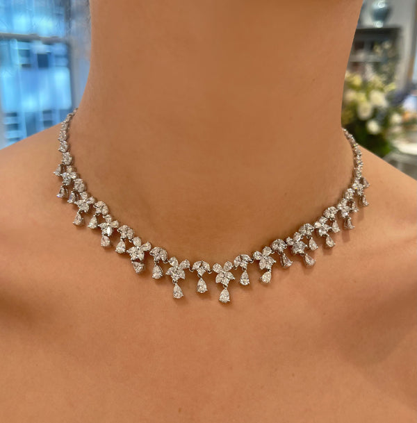 Marquis & Pear Shaped Diamond Necklace