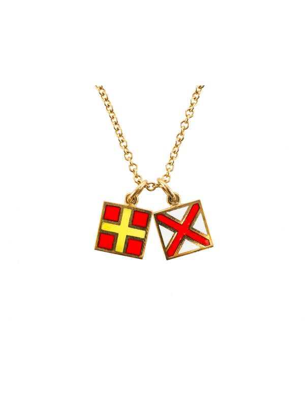 Nautical Signal Flag Initial Necklace