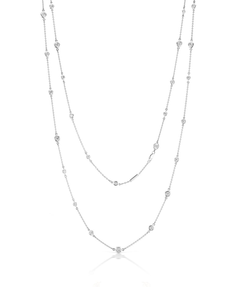 Aura Diamond Droplet Necklace, long