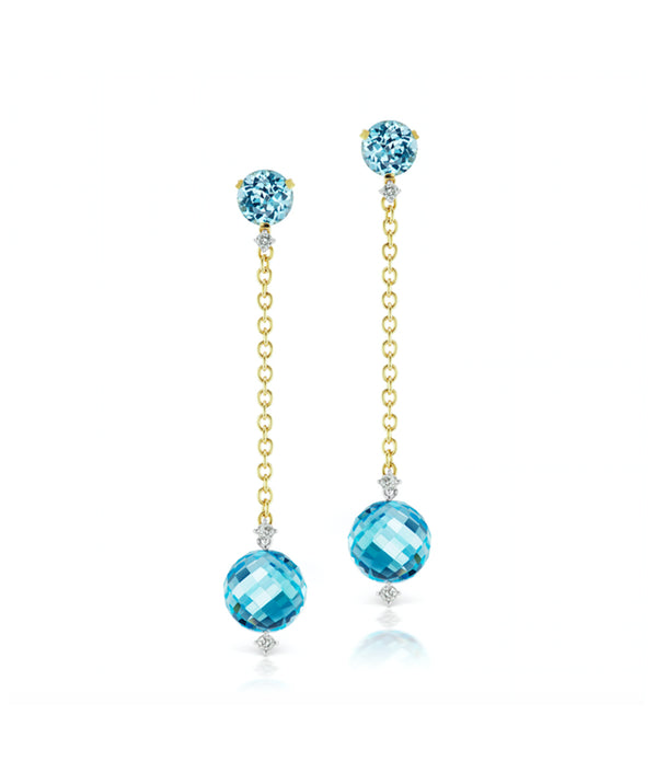 Constellation BonBon Blue Topaz & Diamond Earrings