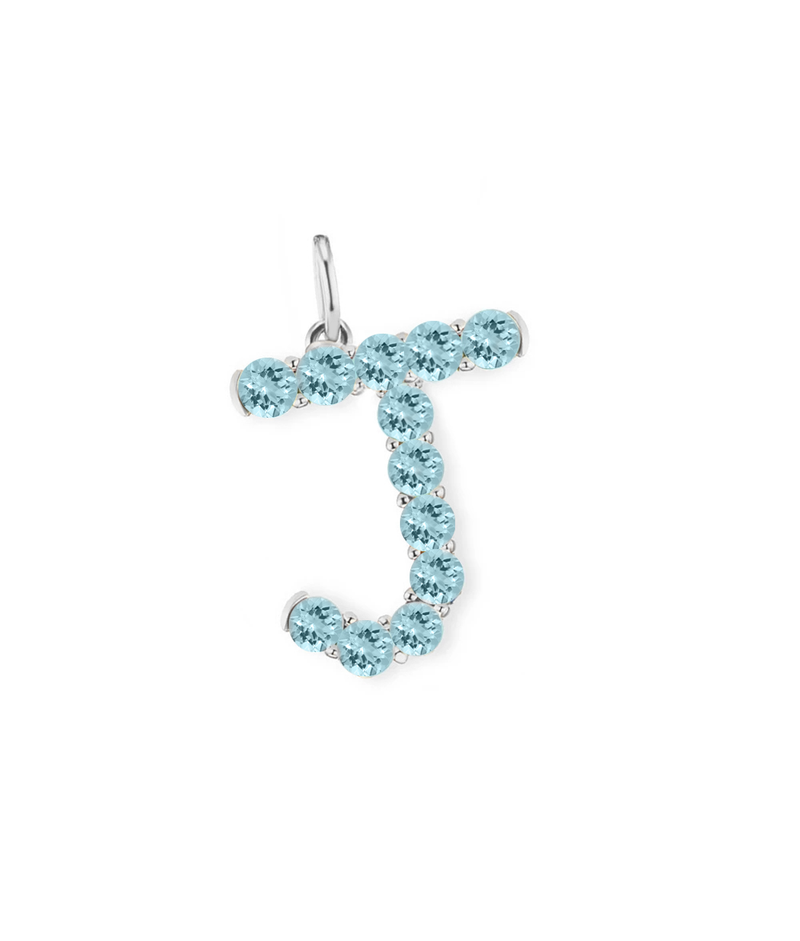 Confetti Aquamarine Letter Pendant
