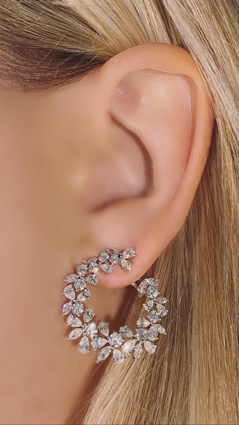 Constellation Cluster Diamond Hoop Earrings