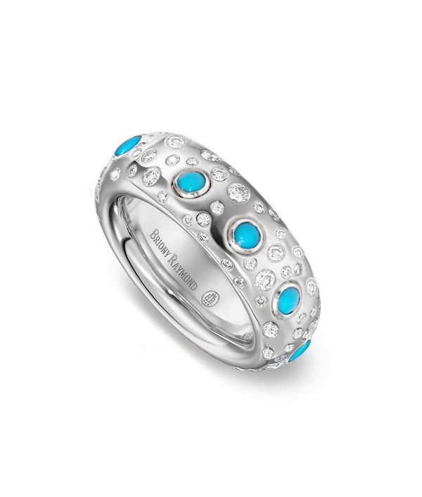 Turquoise & Diamond Scatter Sloan Ring
