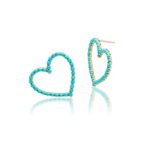 Confetti Turquoise Sweetheart Earrings, Large